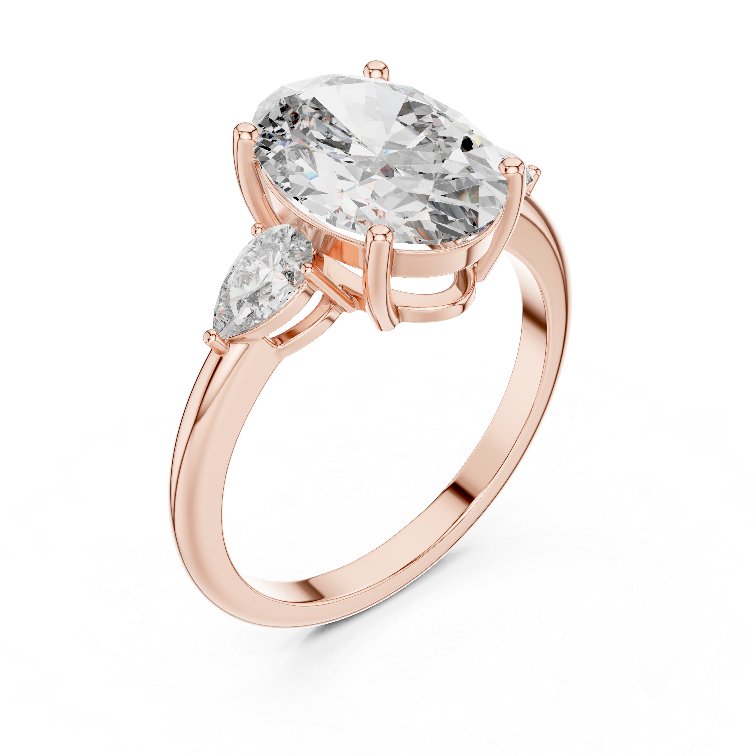 Oval And Pear Brilliant Moissanite VVS1 Eternity Engagement Ring