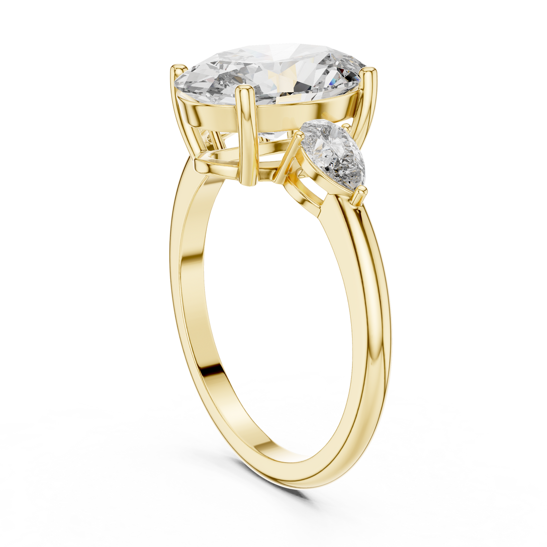 Oval And Pear Brilliant Moissanite VVS1 Eternity Engagement Ring