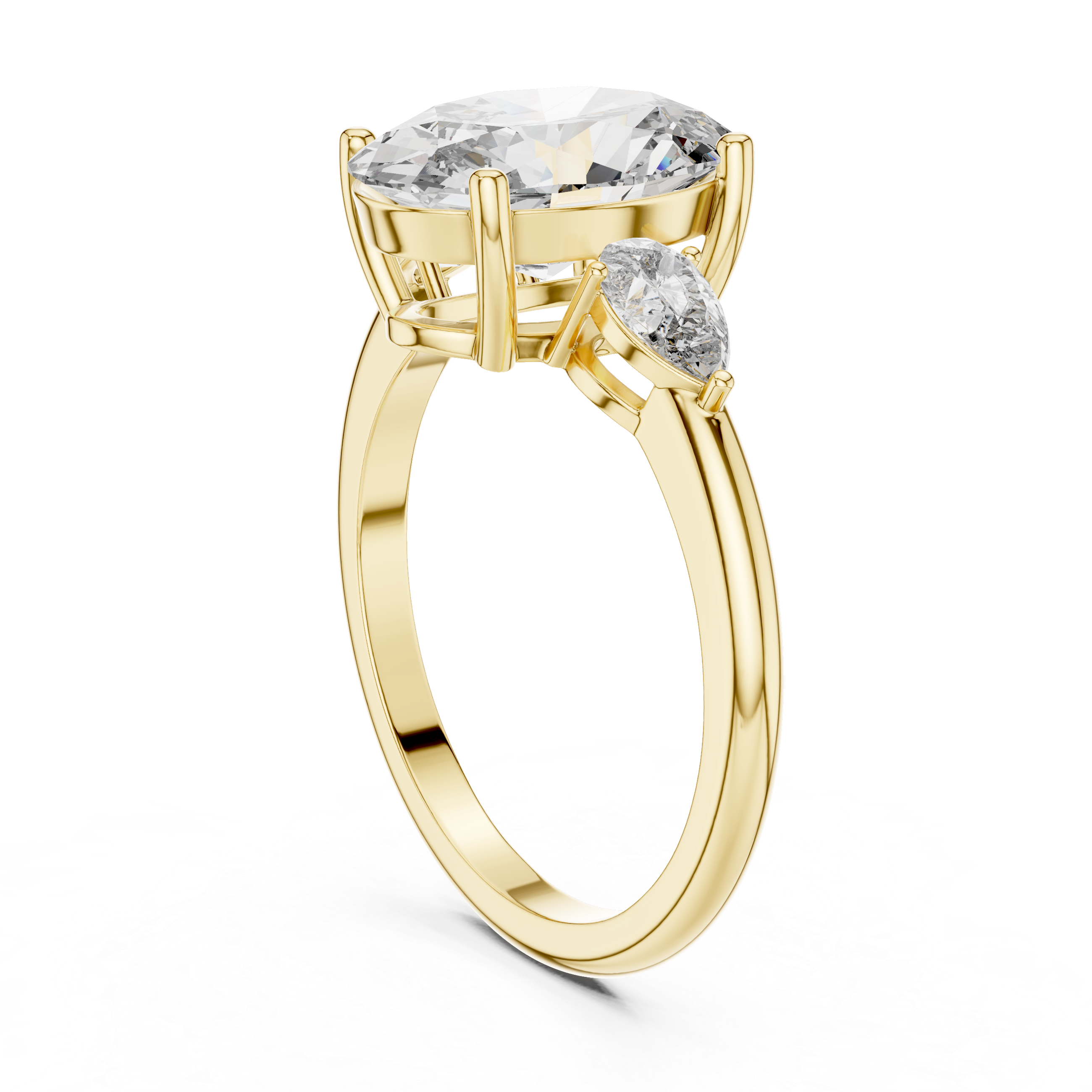Oval And Pear Brilliant Moissanite VVS1 Eternity Engagement Ring