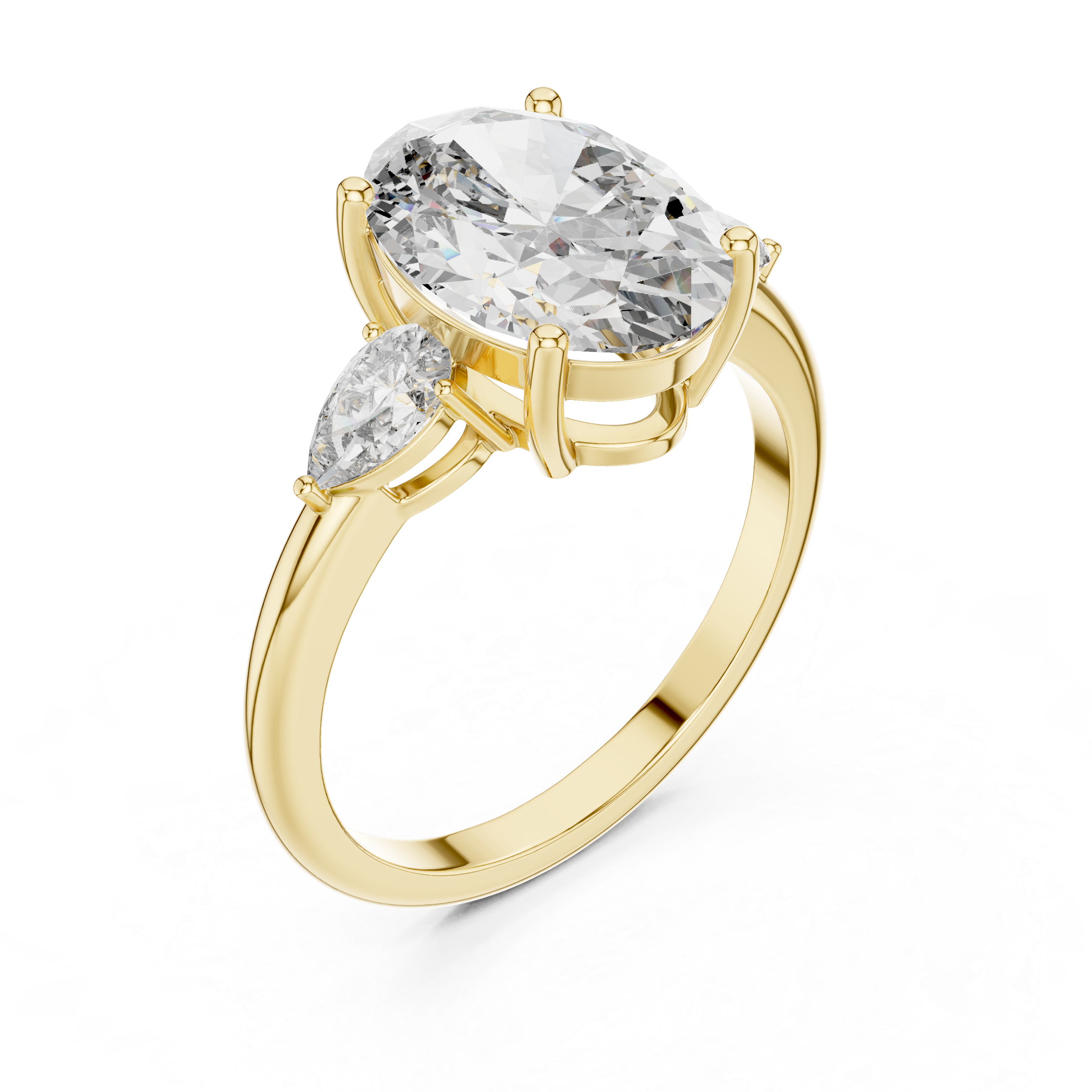 Oval And Pear Brilliant Moissanite VVS1 Eternity Engagement Ring