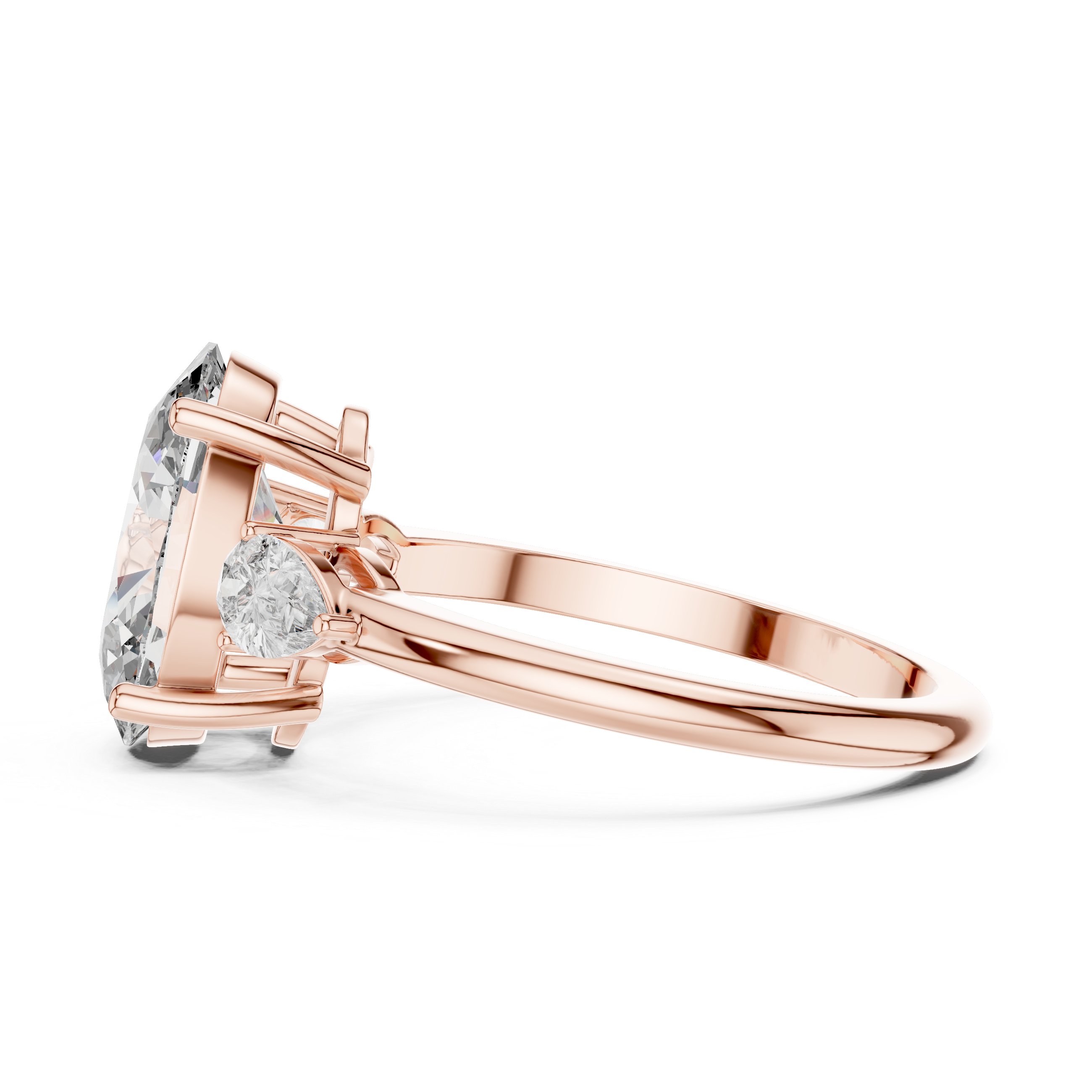 Oval And Pear Brilliant Moissanite VVS1 Eternity Engagement Ring