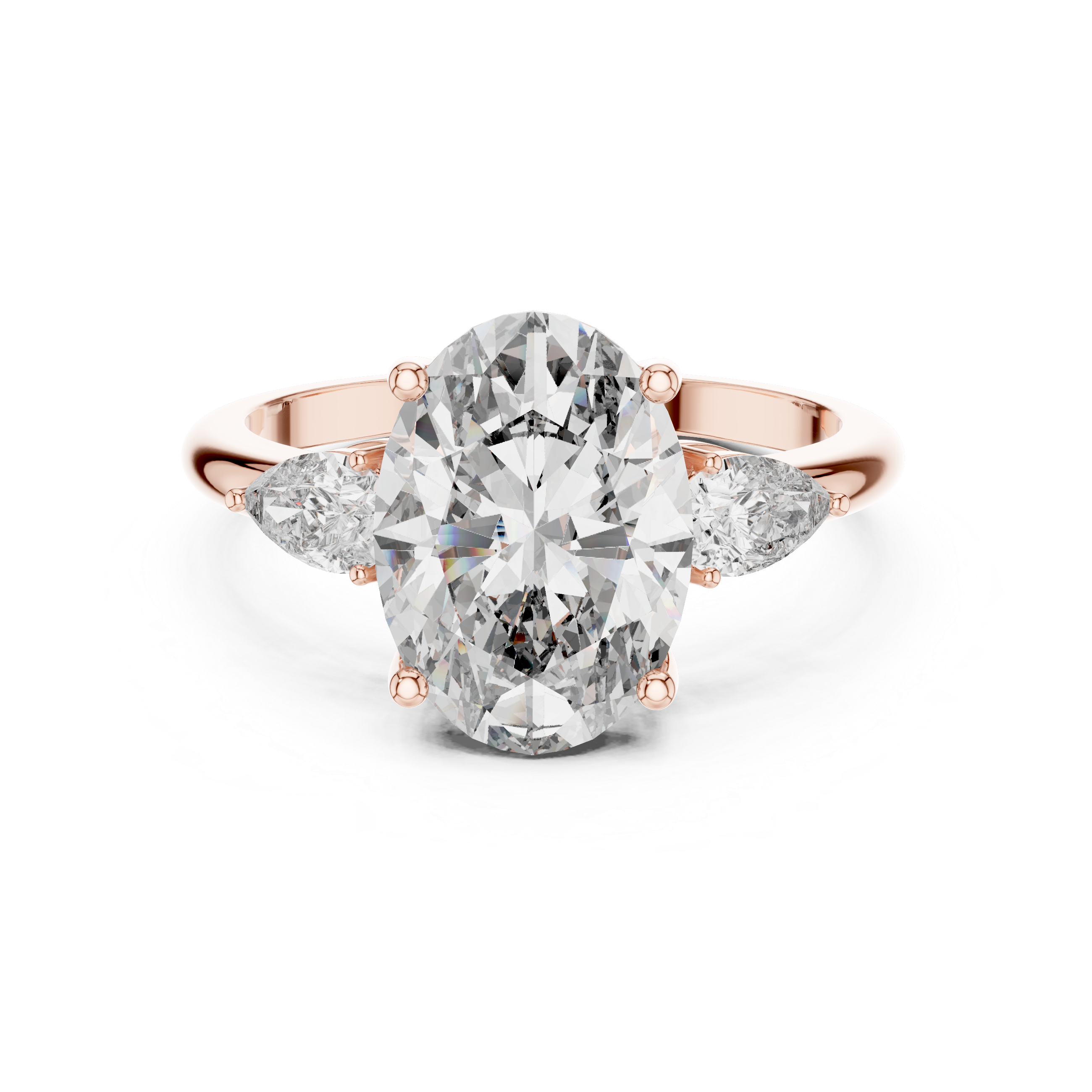 Oval And Pear Brilliant Moissanite VVS1 Eternity Engagement Ring