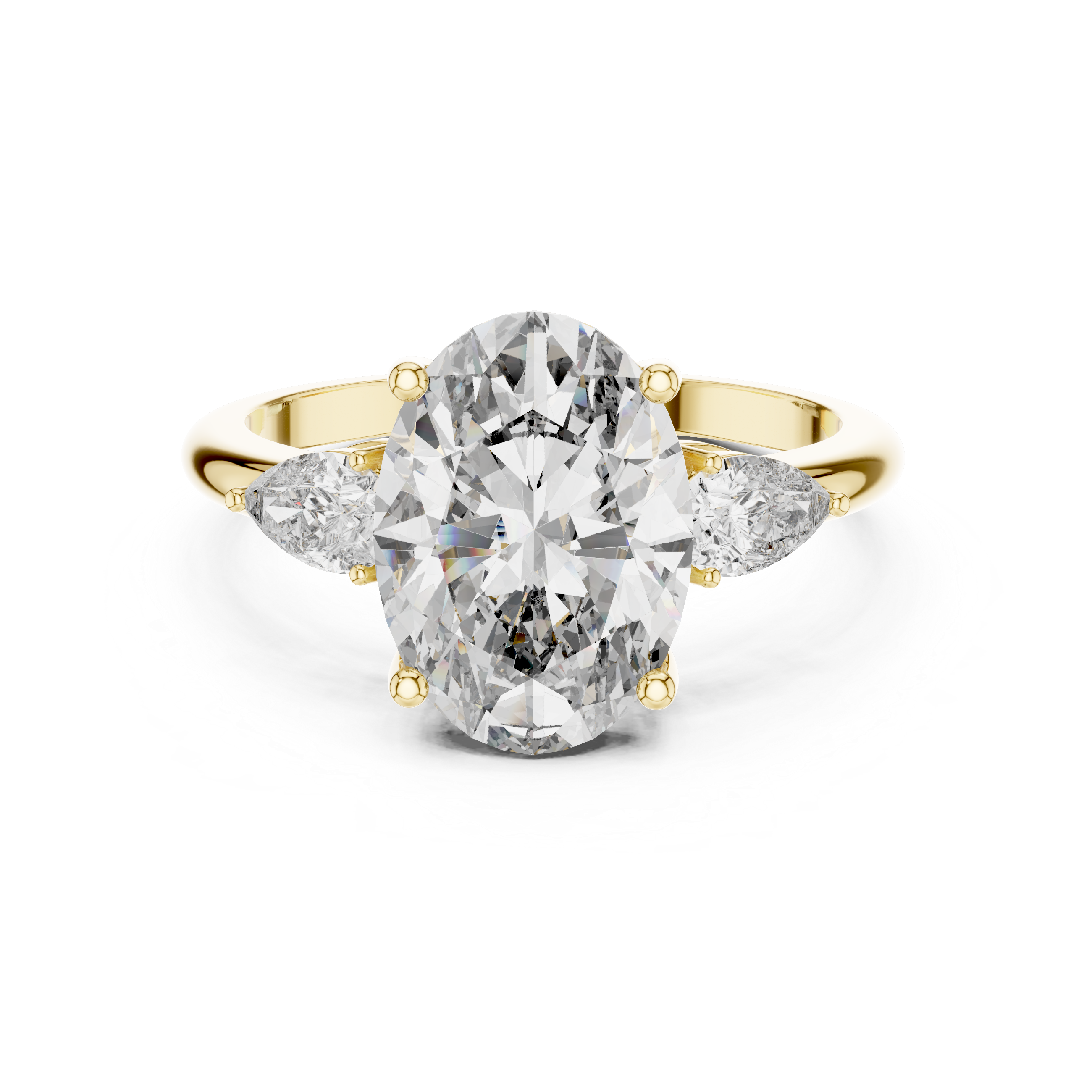 Oval And Pear Brilliant Moissanite VVS1 Eternity Engagement Ring