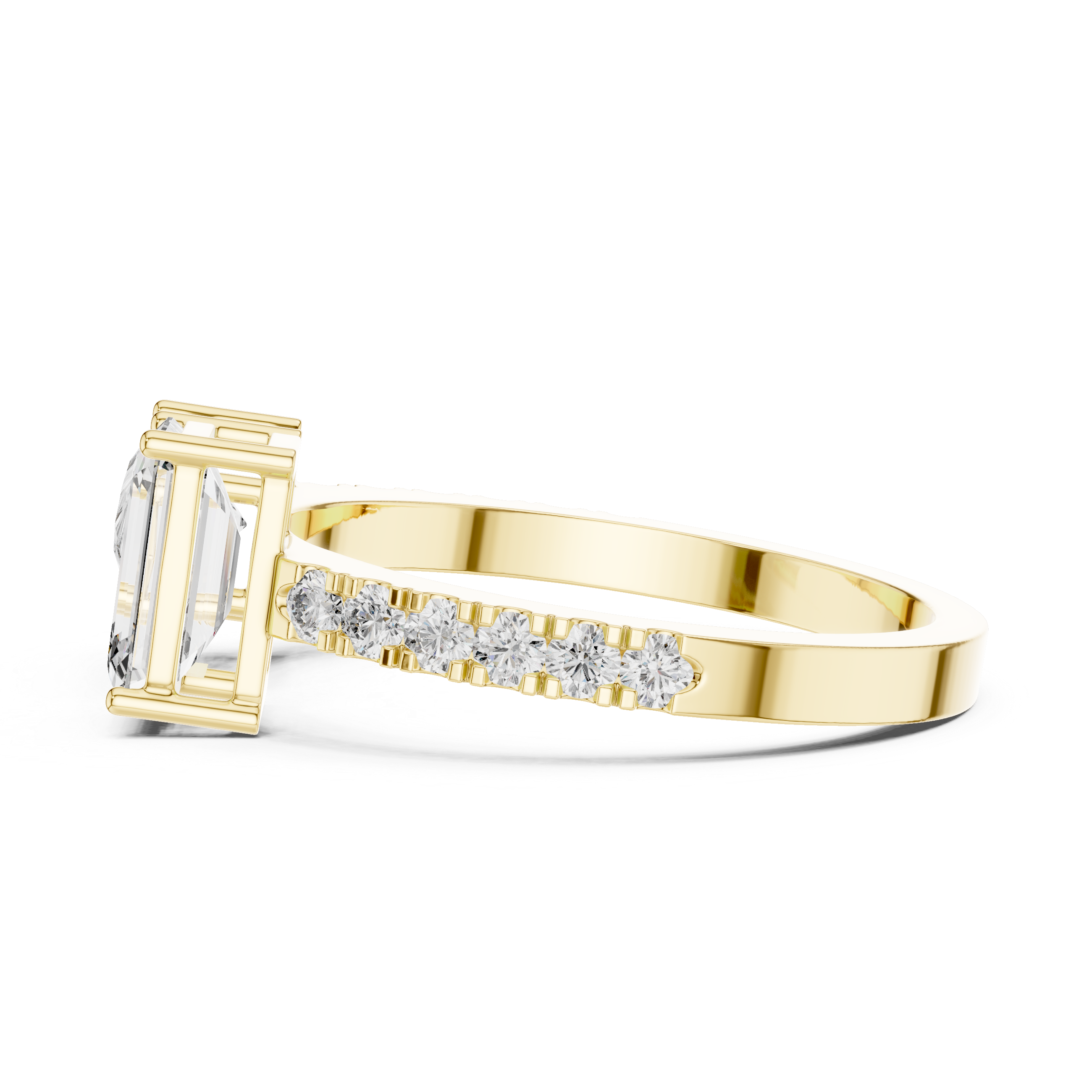 Pear And Emerald Cut Brilliant Moissanite VVS1 Eternity Engagement Ring