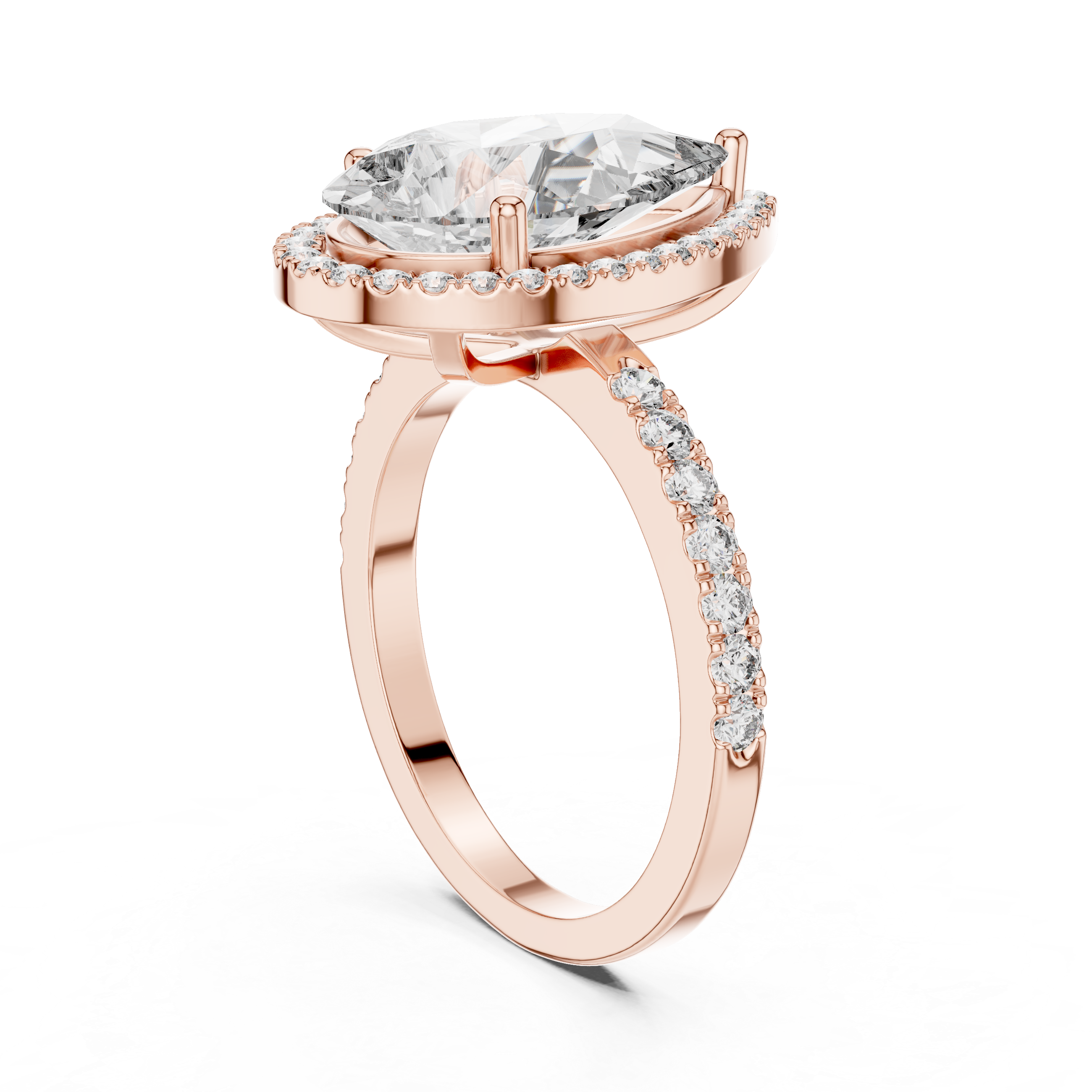 Pear And Round Cut Brilliant Moissanite VVS1 Eternity Engagement Ring