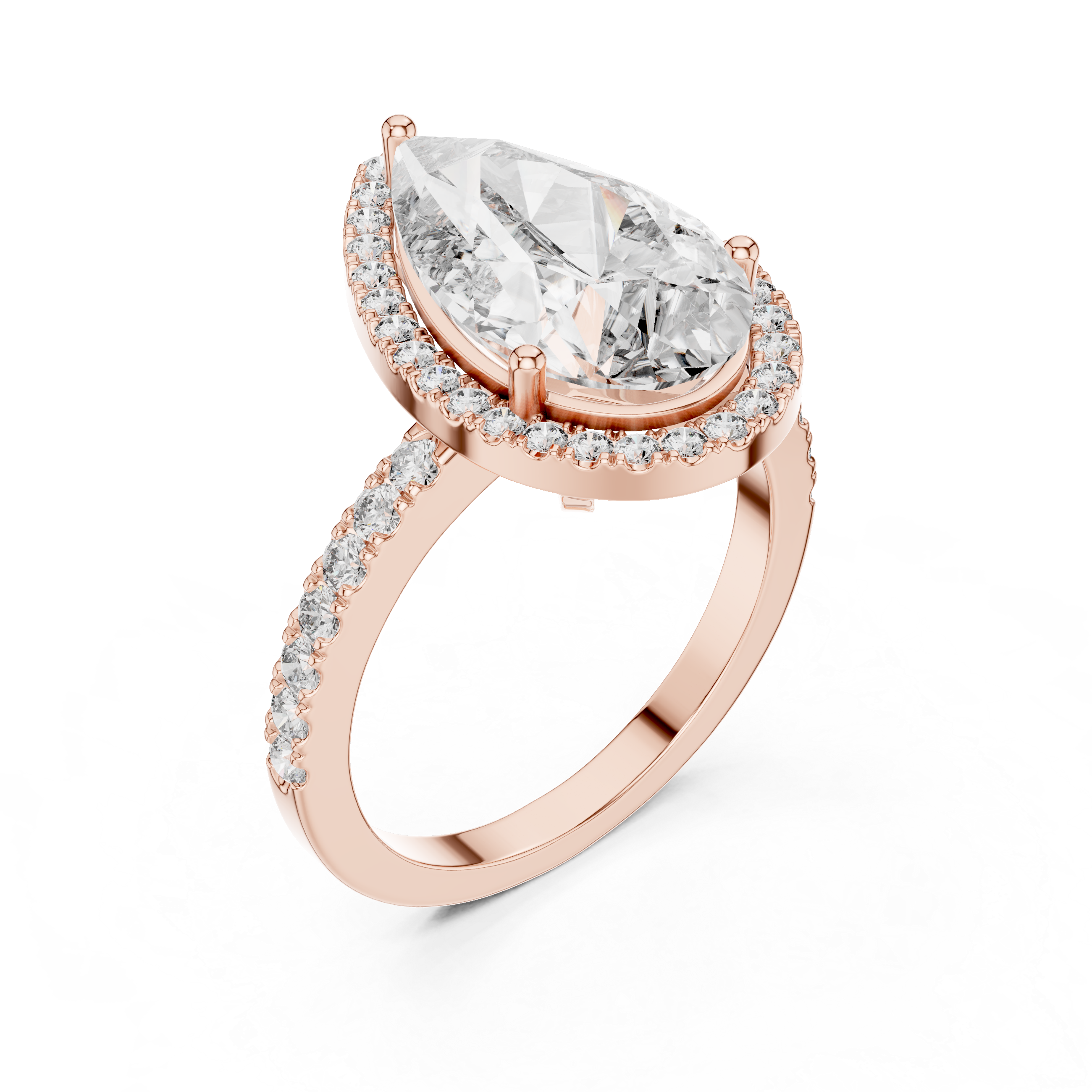 Pear And Round Cut Brilliant Moissanite VVS1 Eternity Engagement Ring