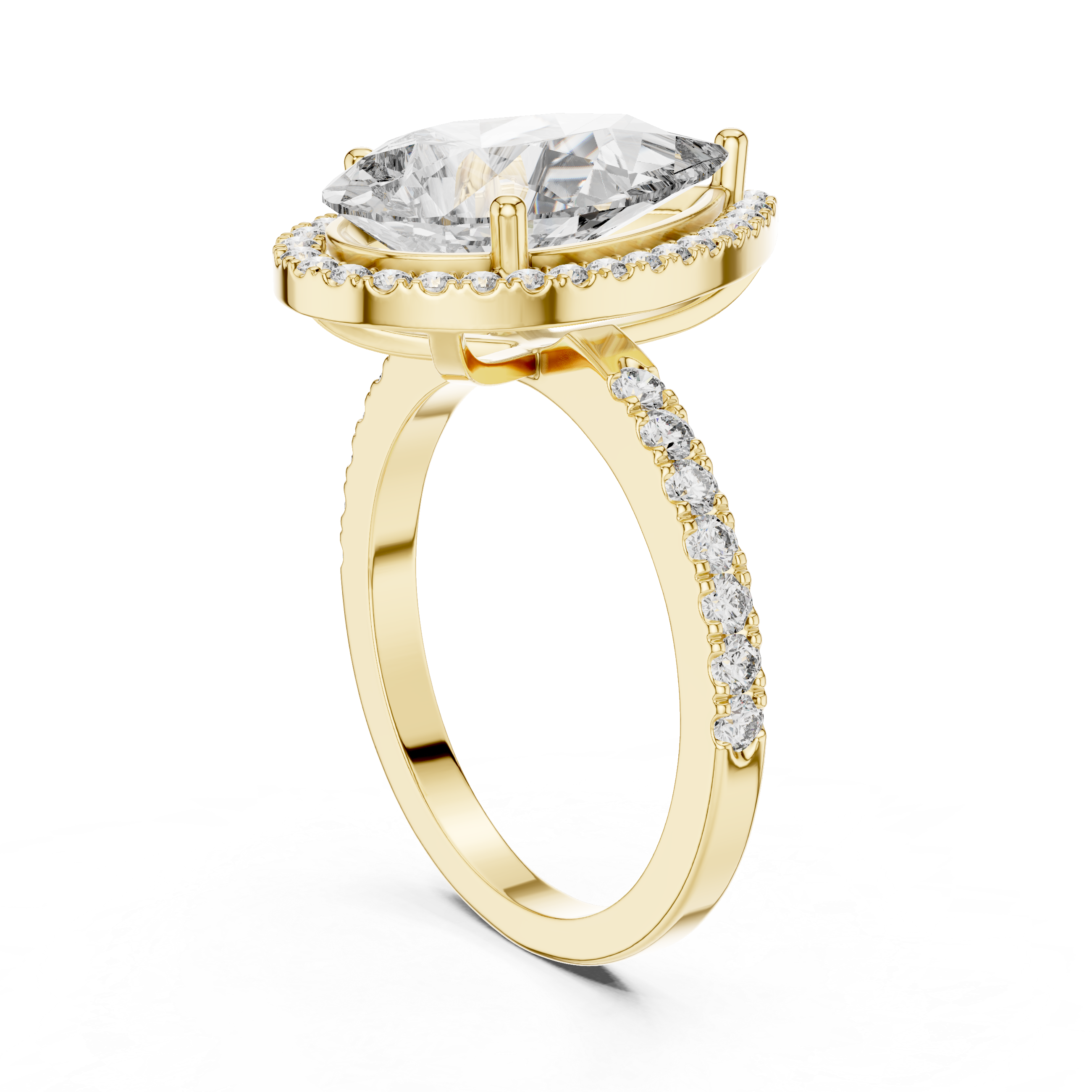 Pear And Round Cut Brilliant Moissanite VVS1 Eternity Engagement Ring
