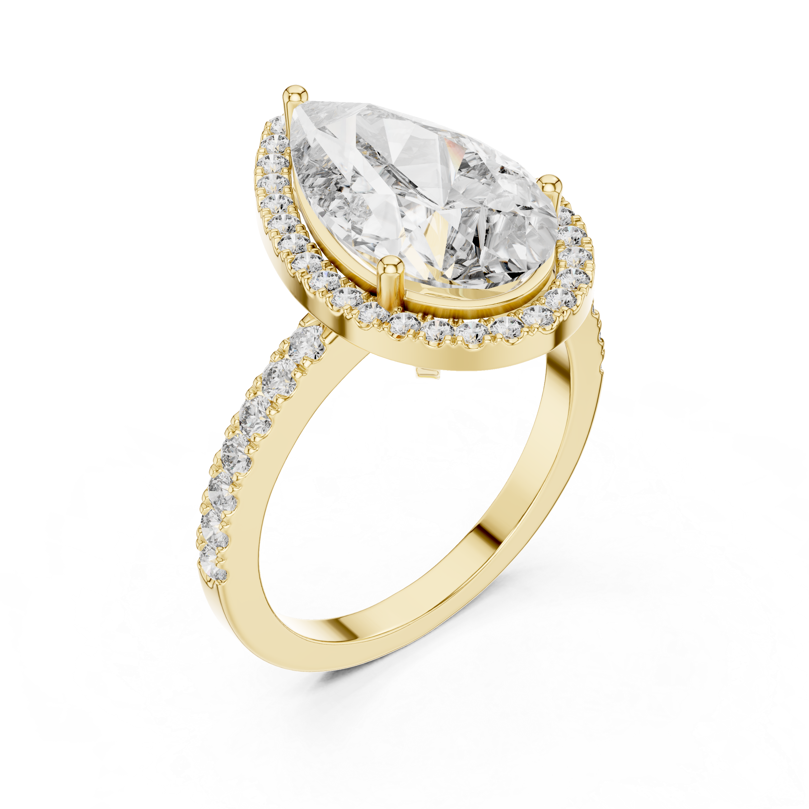 Pear And Round Cut Brilliant Moissanite VVS1 Eternity Engagement Ring