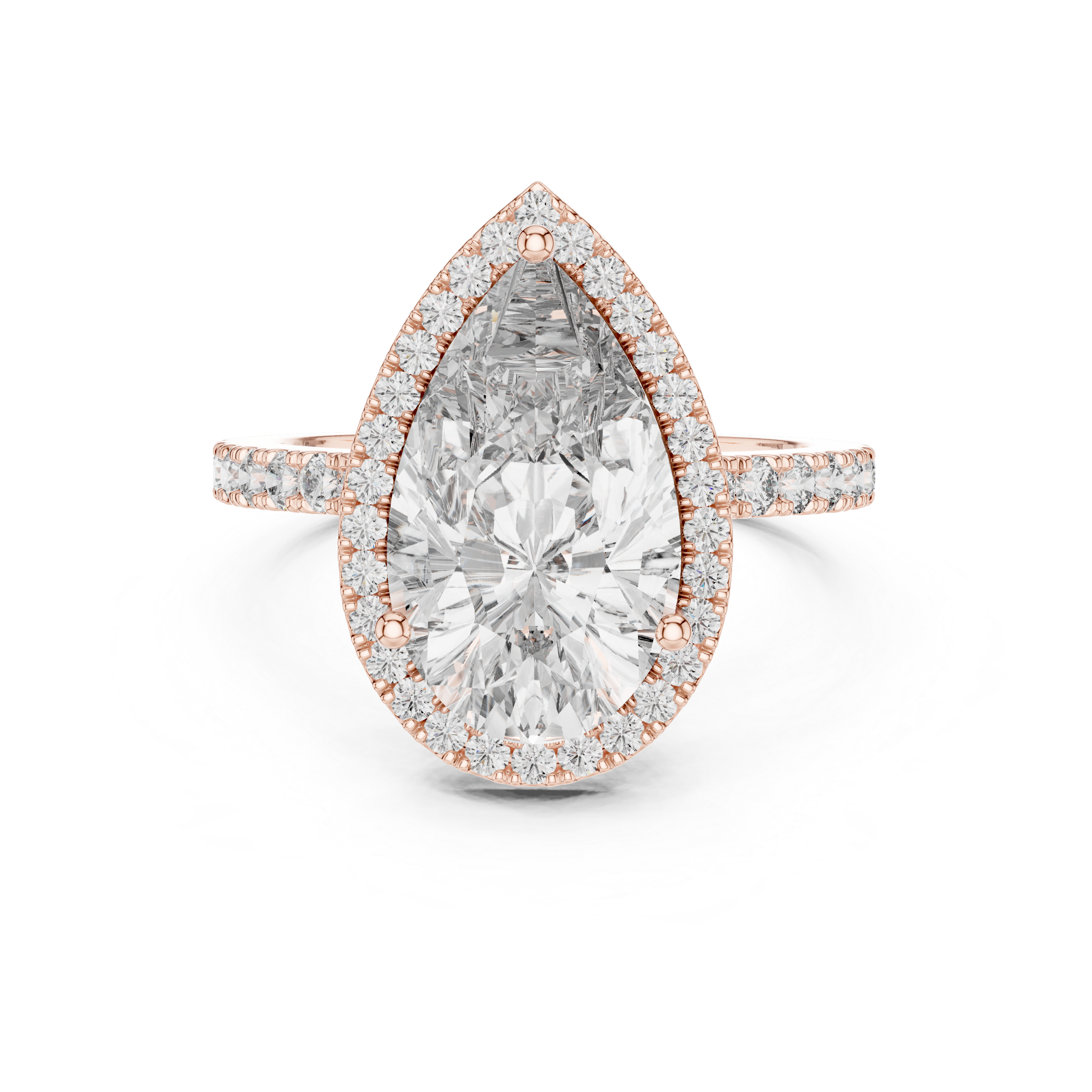 Pear And Round Cut Brilliant Moissanite VVS1 Eternity Engagement Ring