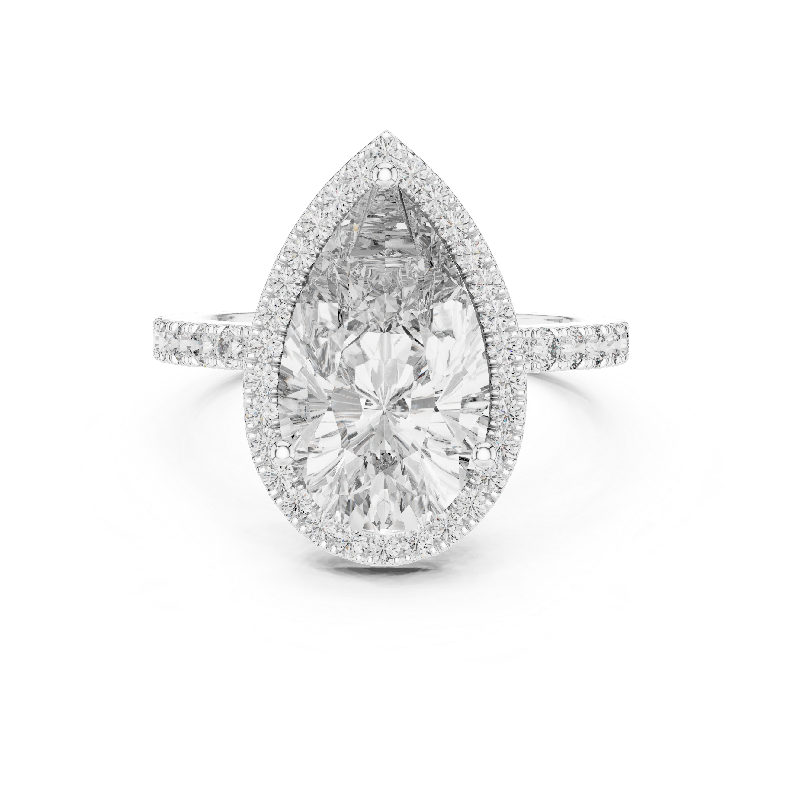 Pear And Round Cut Brilliant Moissanite VVS1 Eternity Engagement Ring