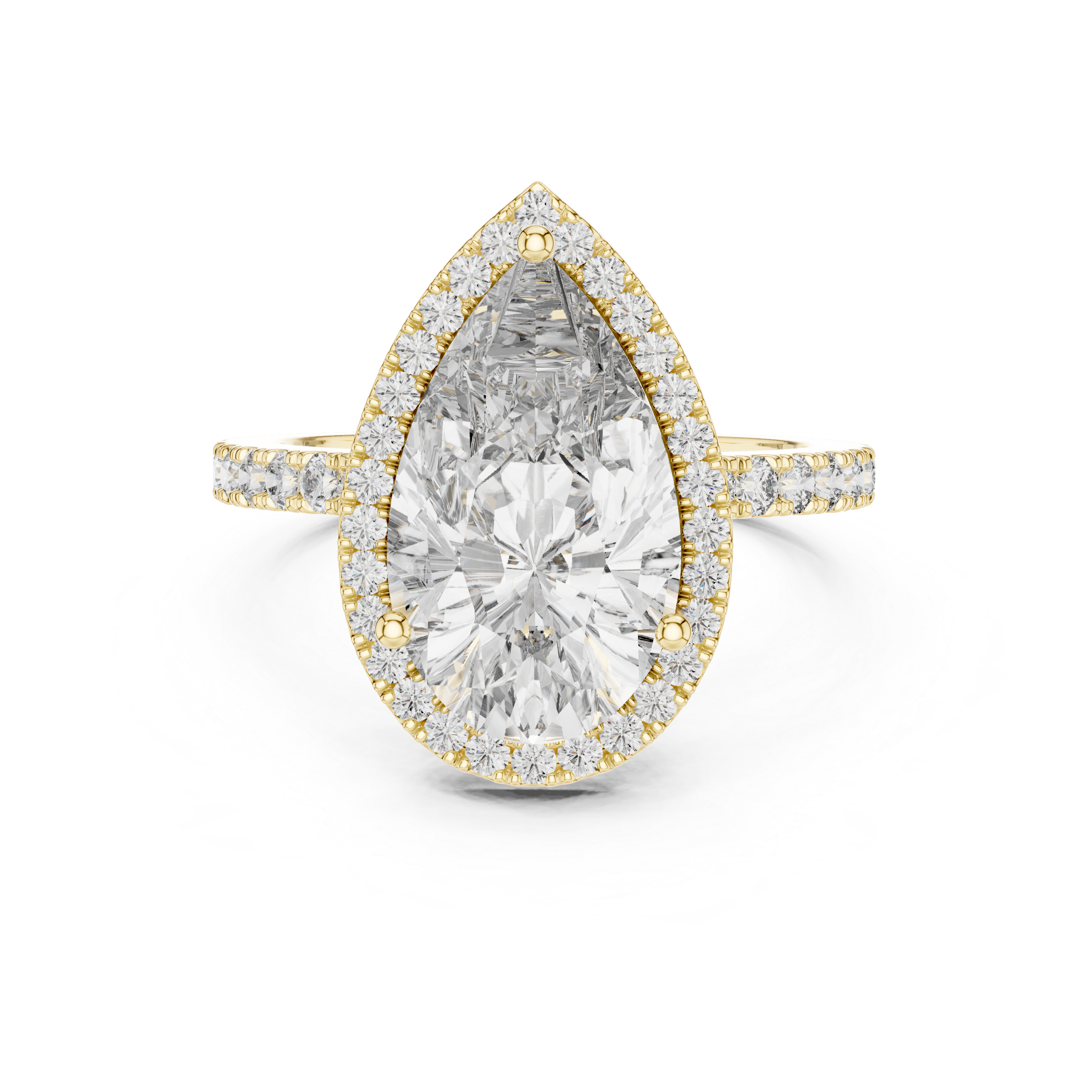Pear And Round Cut Brilliant Moissanite VVS1 Eternity Engagement Ring