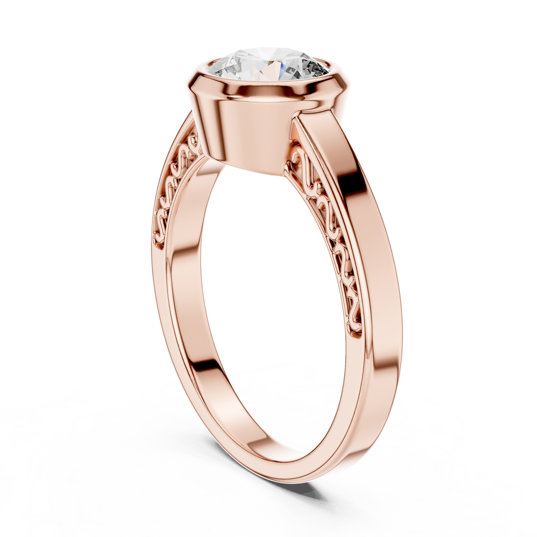 Round Cut Brilliant Moissanite VVS1 Eternity Engagement Ring