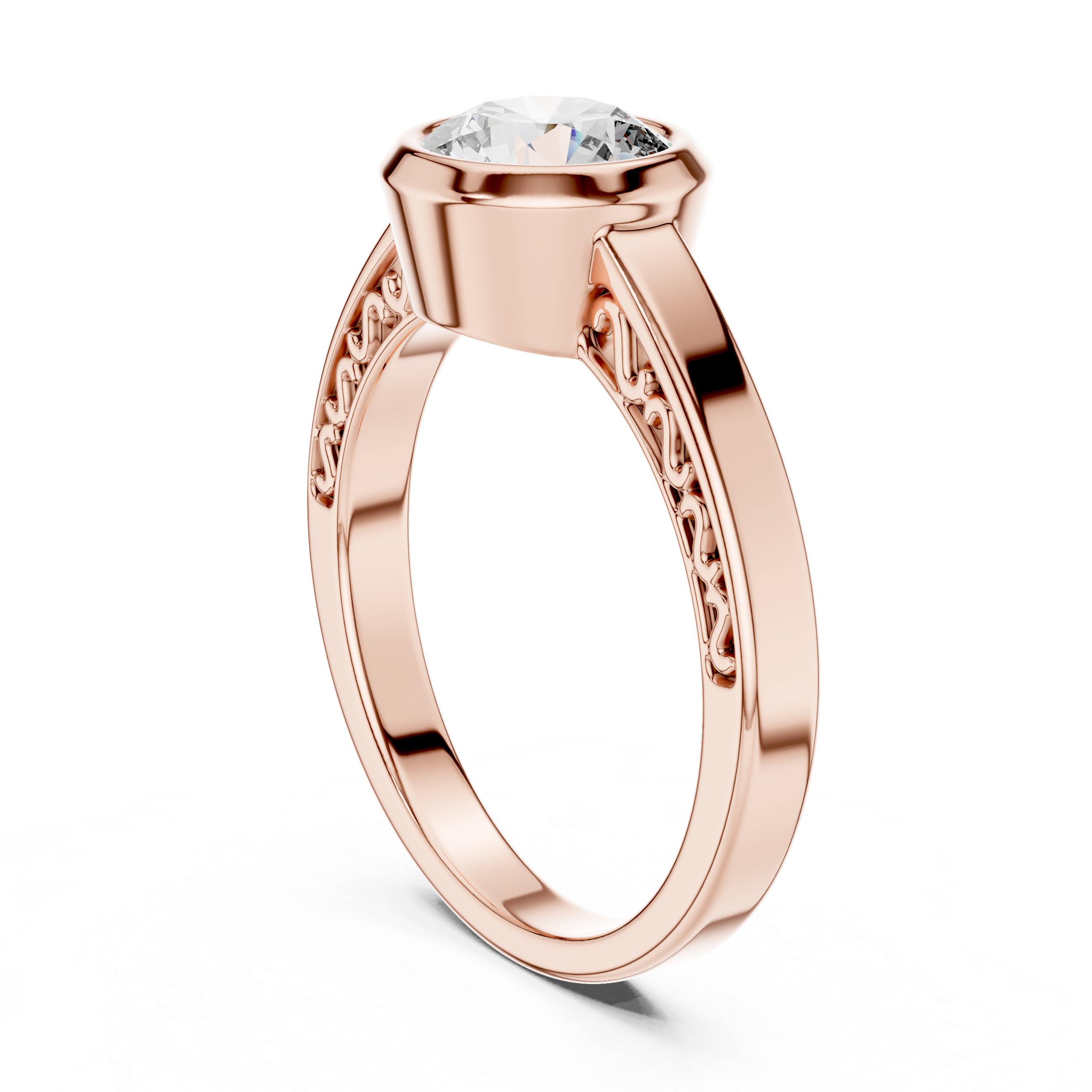 Round Cut Brilliant Moissanite VVS1 Eternity Engagement Ring