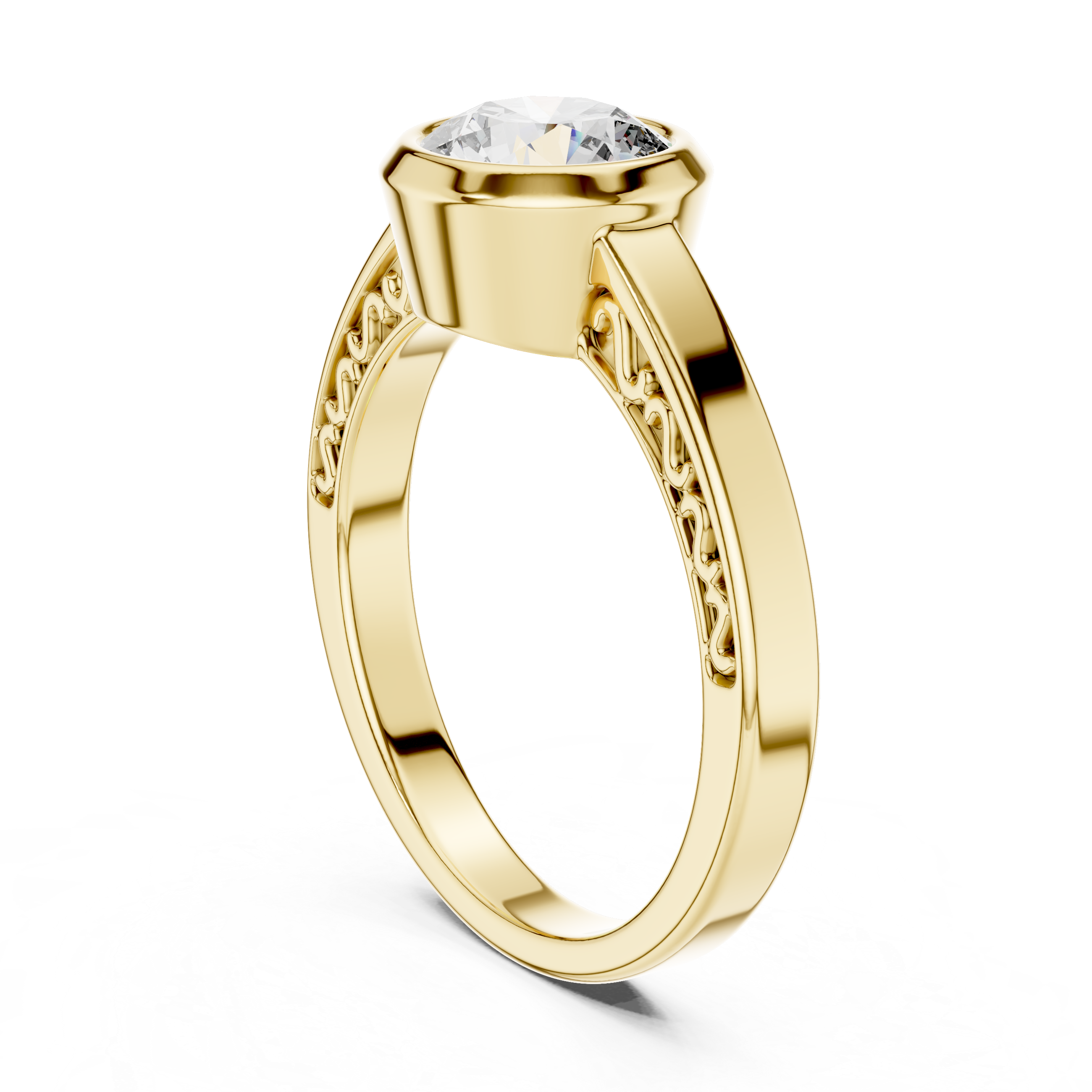 Round Cut Brilliant Moissanite VVS1 Eternity Engagement Ring
