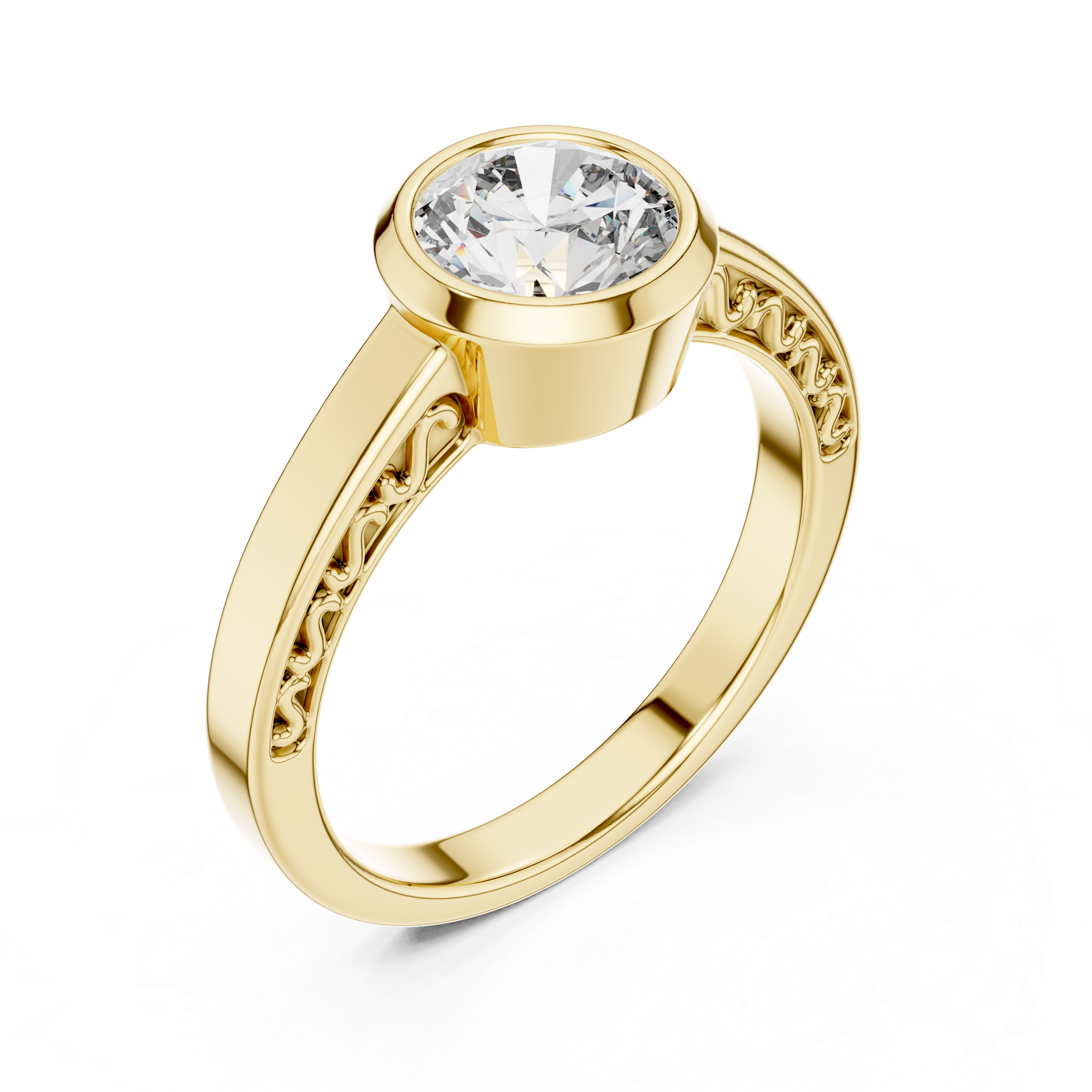 Round Cut Brilliant Moissanite VVS1 Eternity Engagement Ring