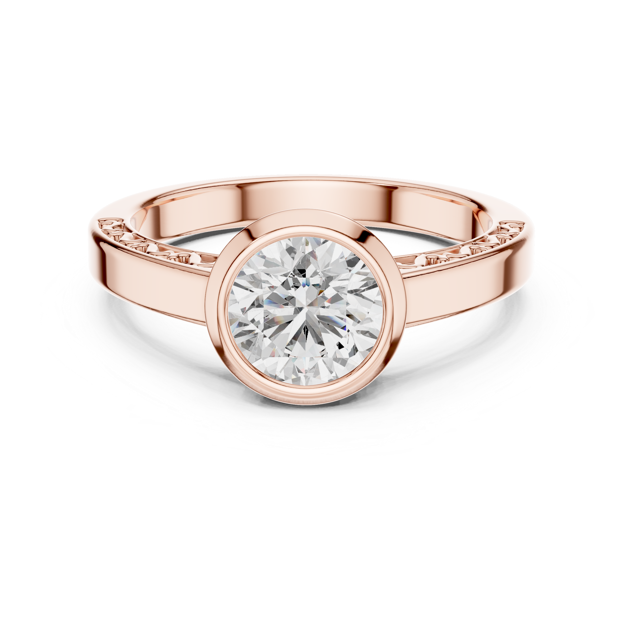 Round Cut Brilliant Moissanite VVS1 Eternity Engagement Ring