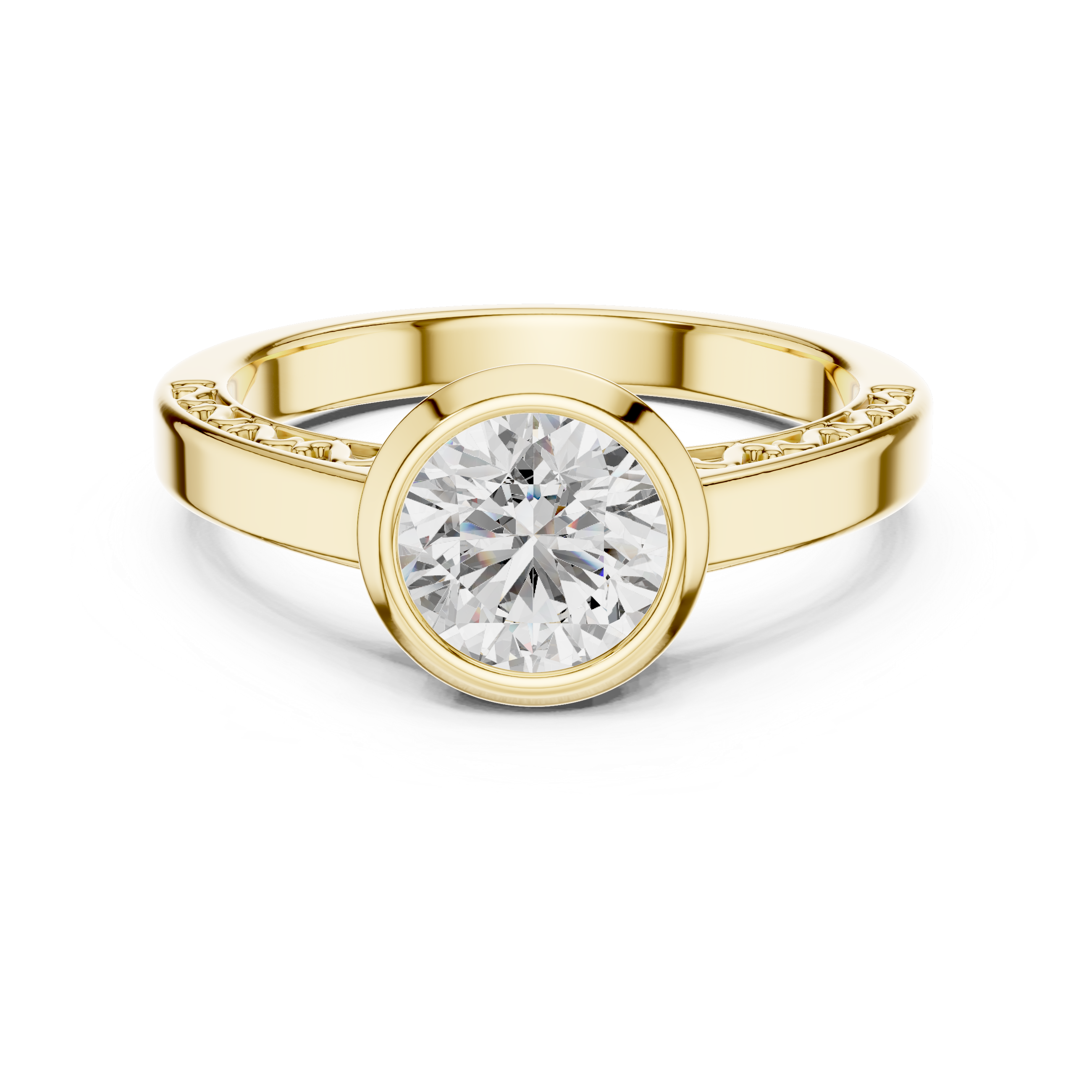 Round Cut Brilliant Moissanite VVS1 Eternity Engagement Ring
