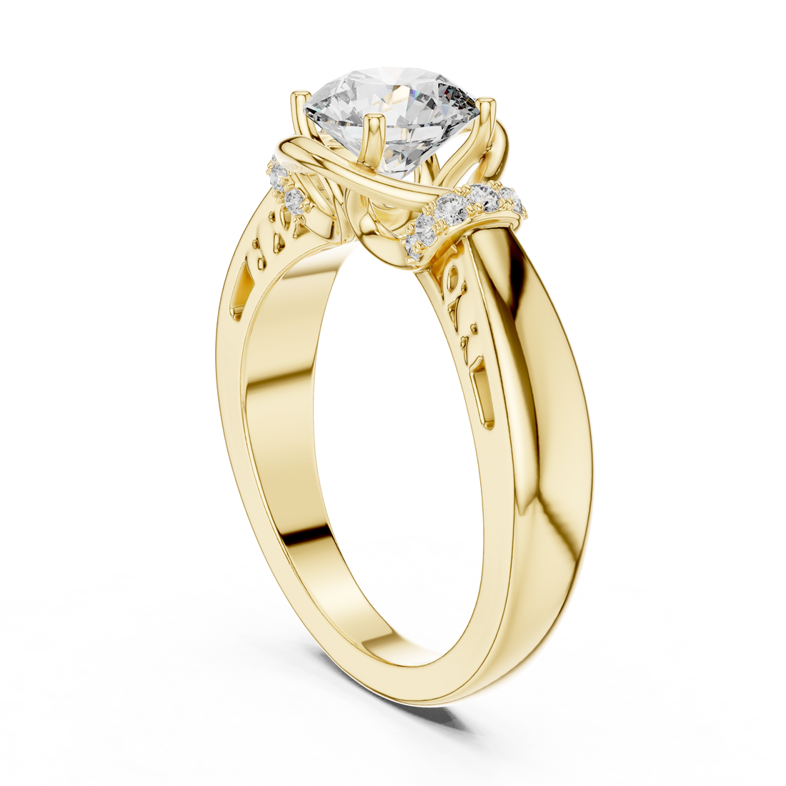 Round Cut Brilliant Moissanite VVS1 Eternity Engagement Ring