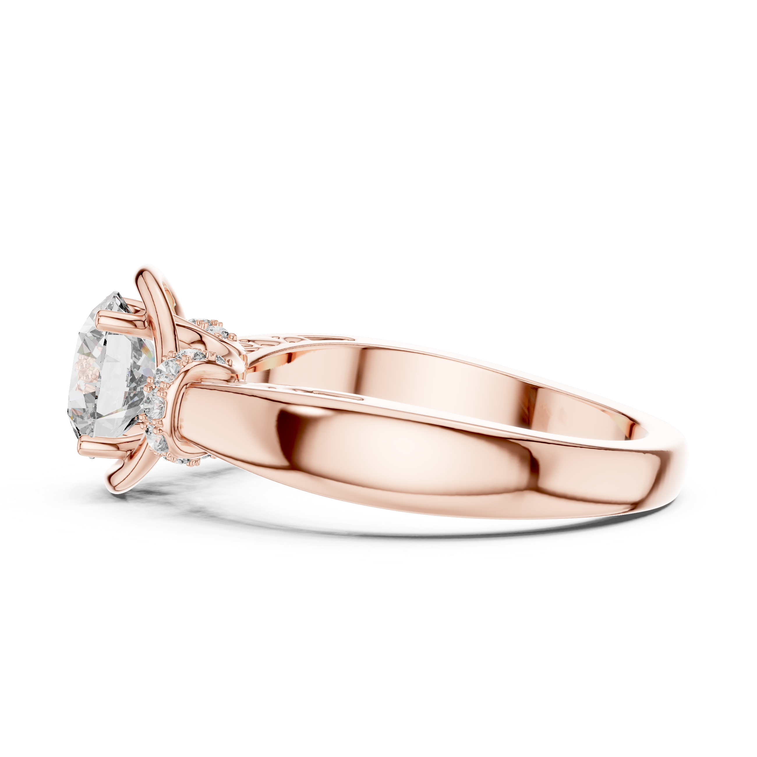Round Cut Brilliant Moissanite VVS1 Eternity Engagement Ring