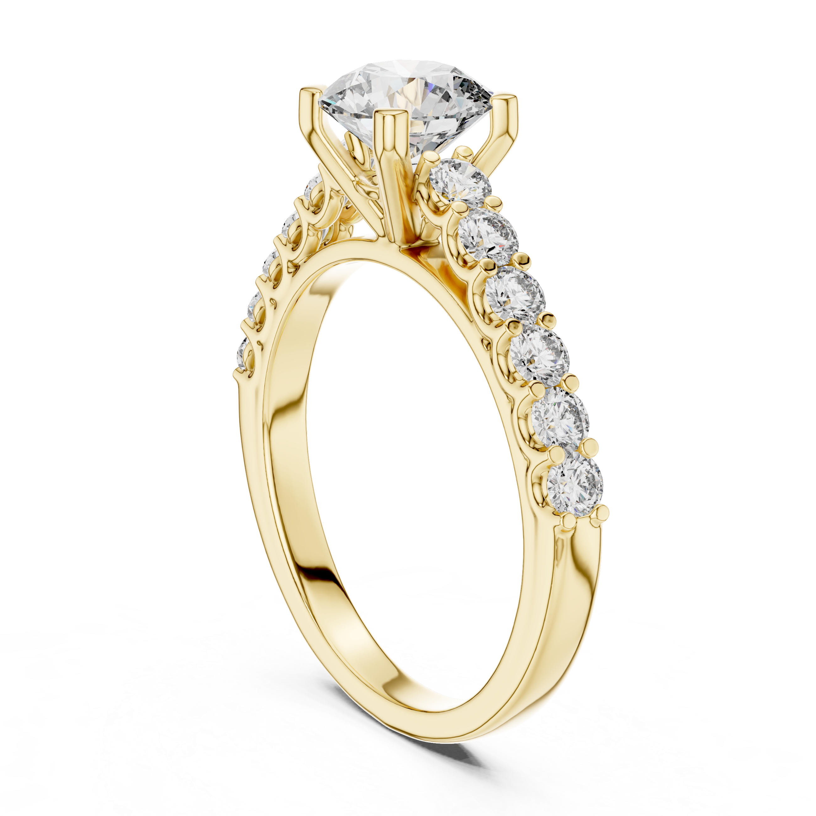 Round Cut Brilliant Moissanite VVS1 Eternity Engagement Ring