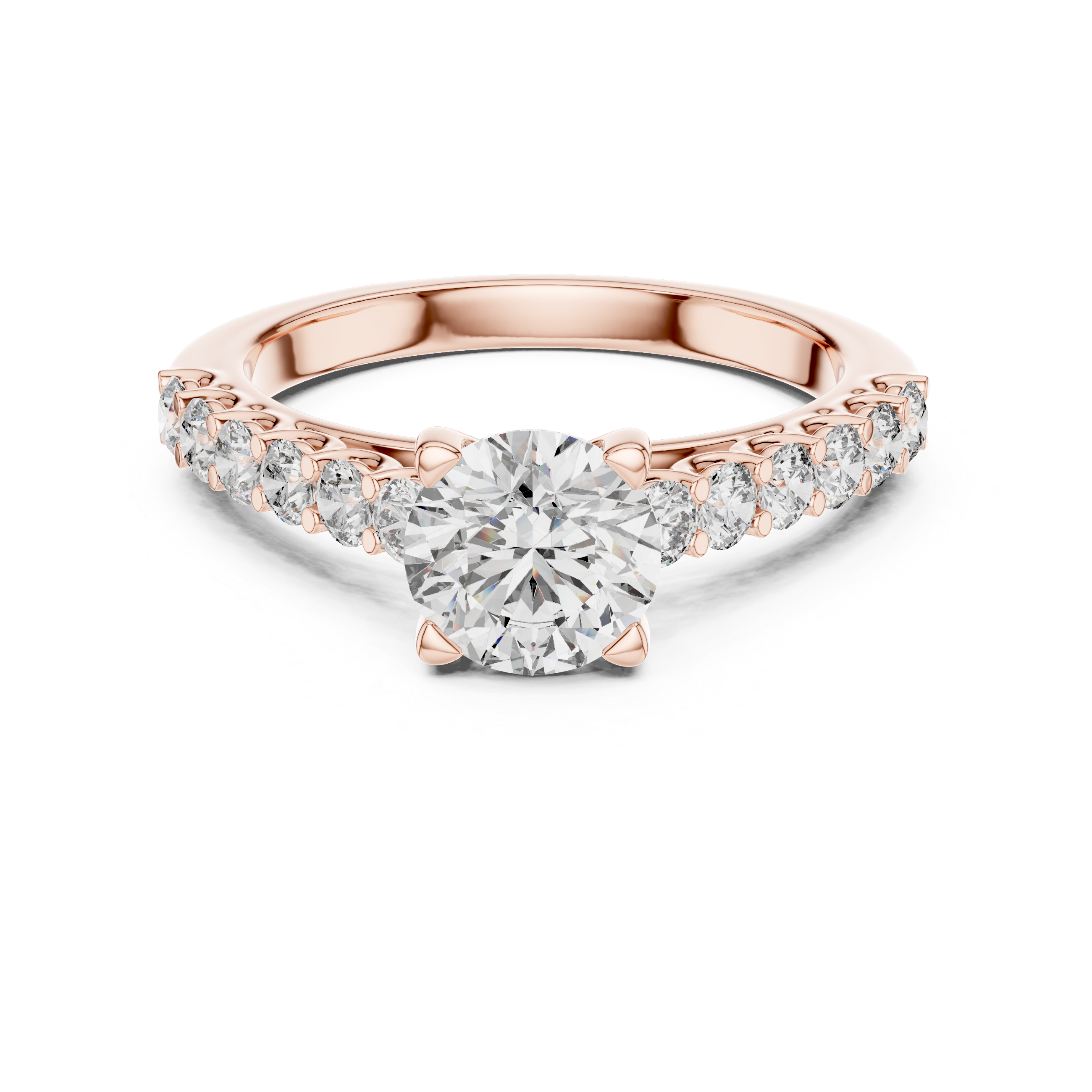 Round Cut Brilliant Moissanite VVS1 Eternity Engagement Ring