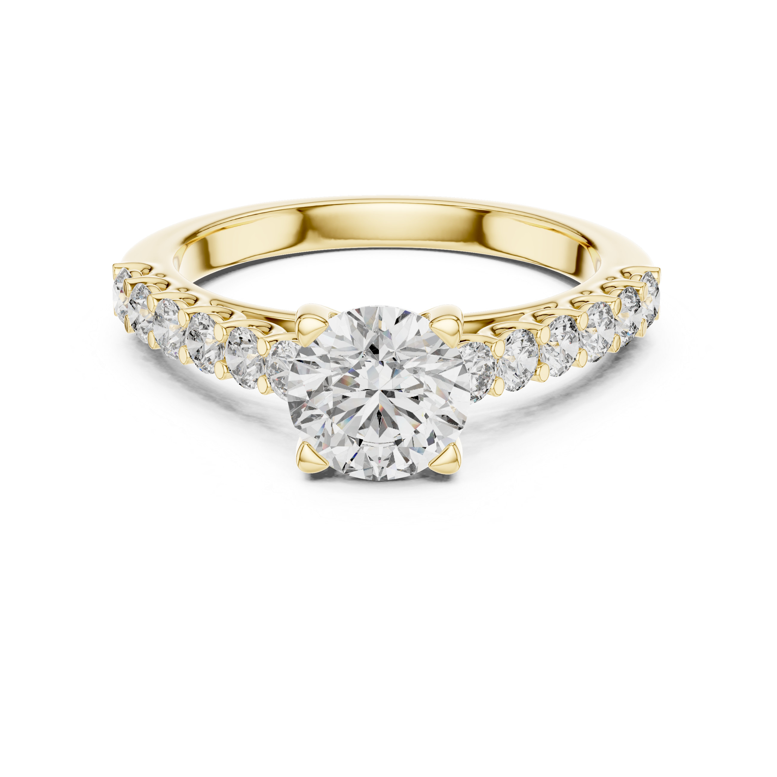 Round Cut Brilliant Moissanite VVS1 Eternity Engagement Ring
