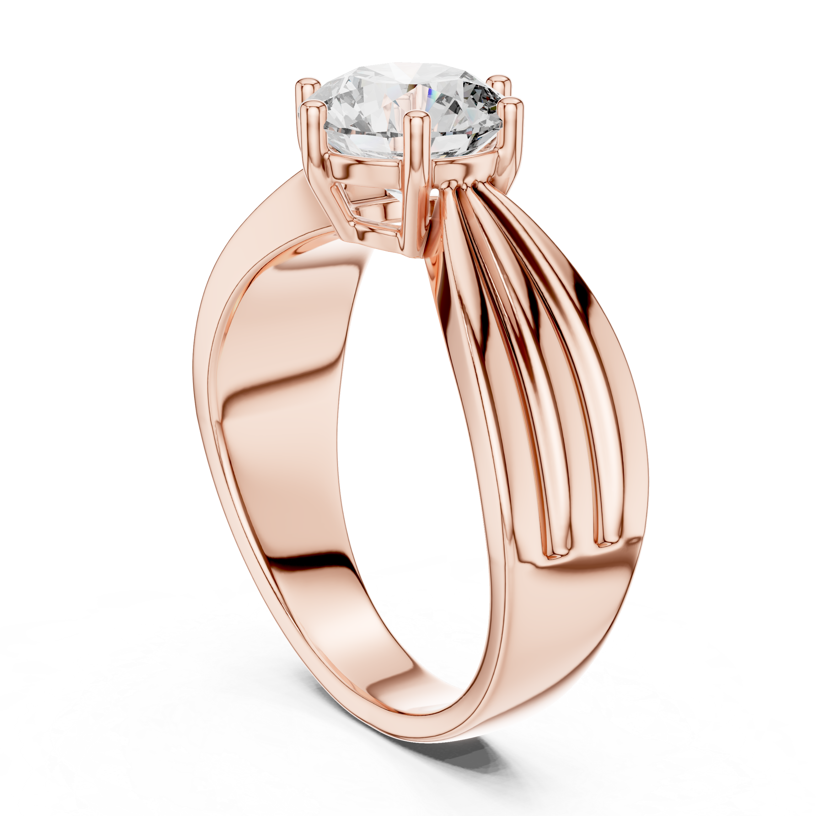 Round Cut Brilliant Moissanite VVS1 Eternity Engagement Ring