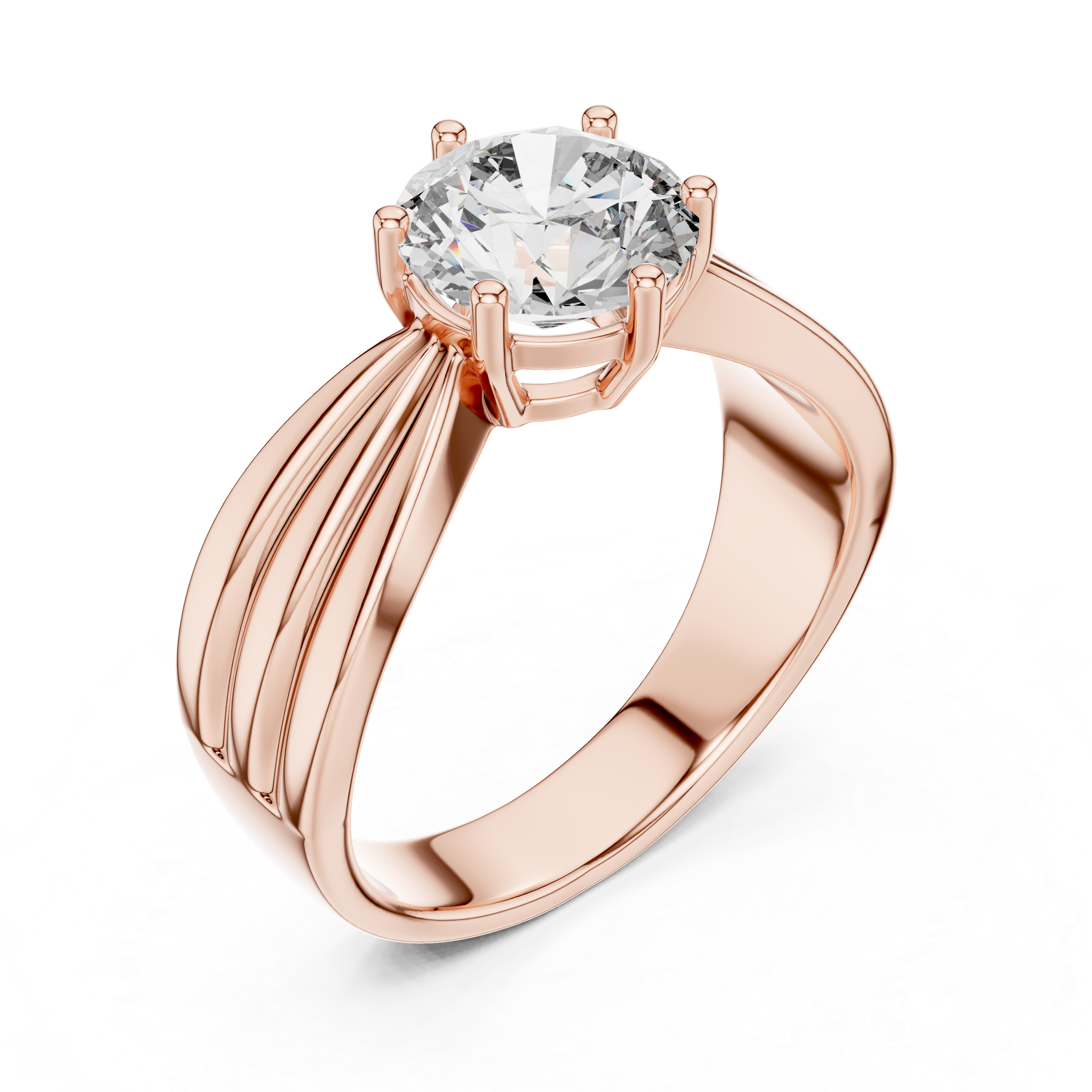 Round Cut Brilliant Moissanite VVS1 Eternity Engagement Ring
