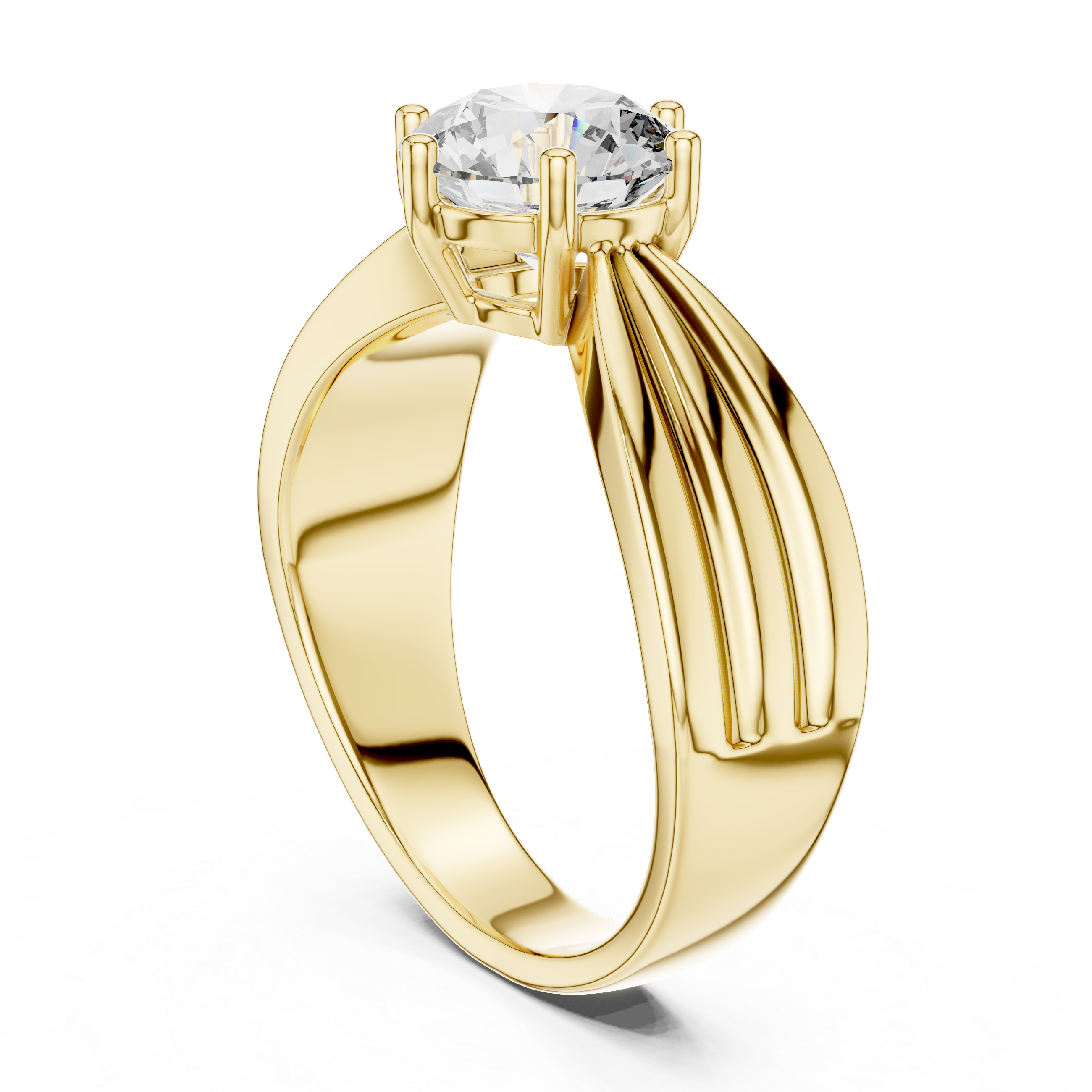 Round Cut Brilliant Moissanite VVS1 Eternity Engagement Ring