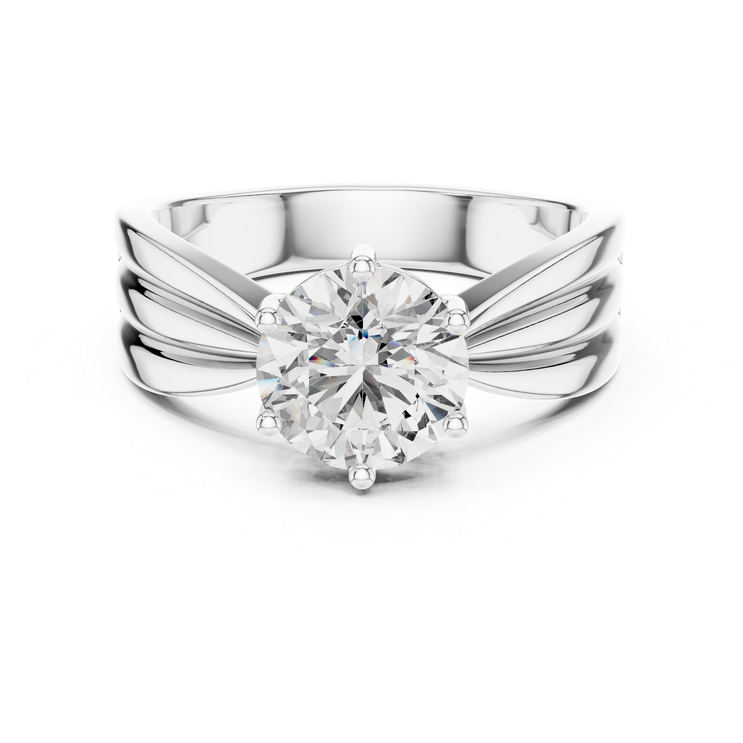 Round Cut Brilliant Moissanite VVS1 Eternity Engagement Ring