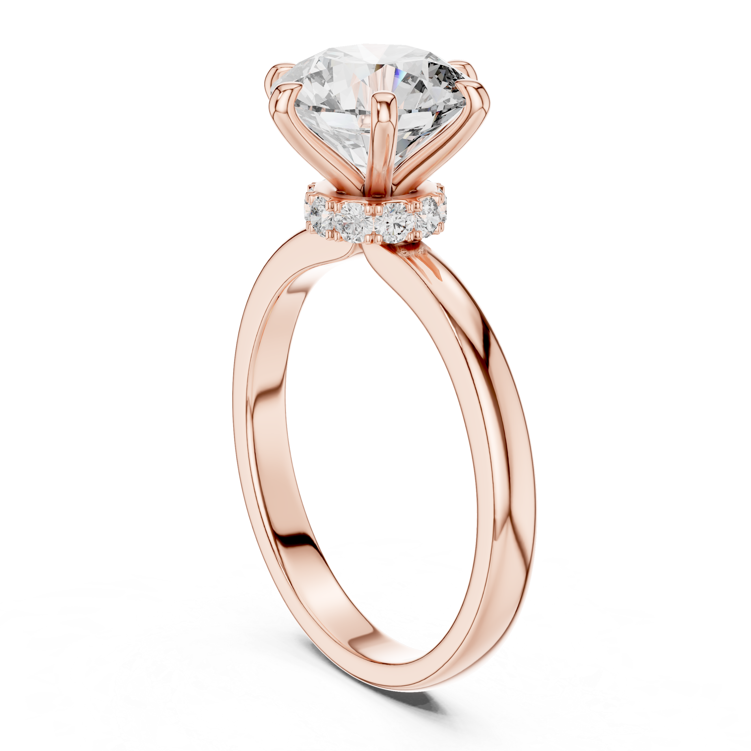 Round Cut Brilliant Moissanite VVS1 Eternity Engagement Ring