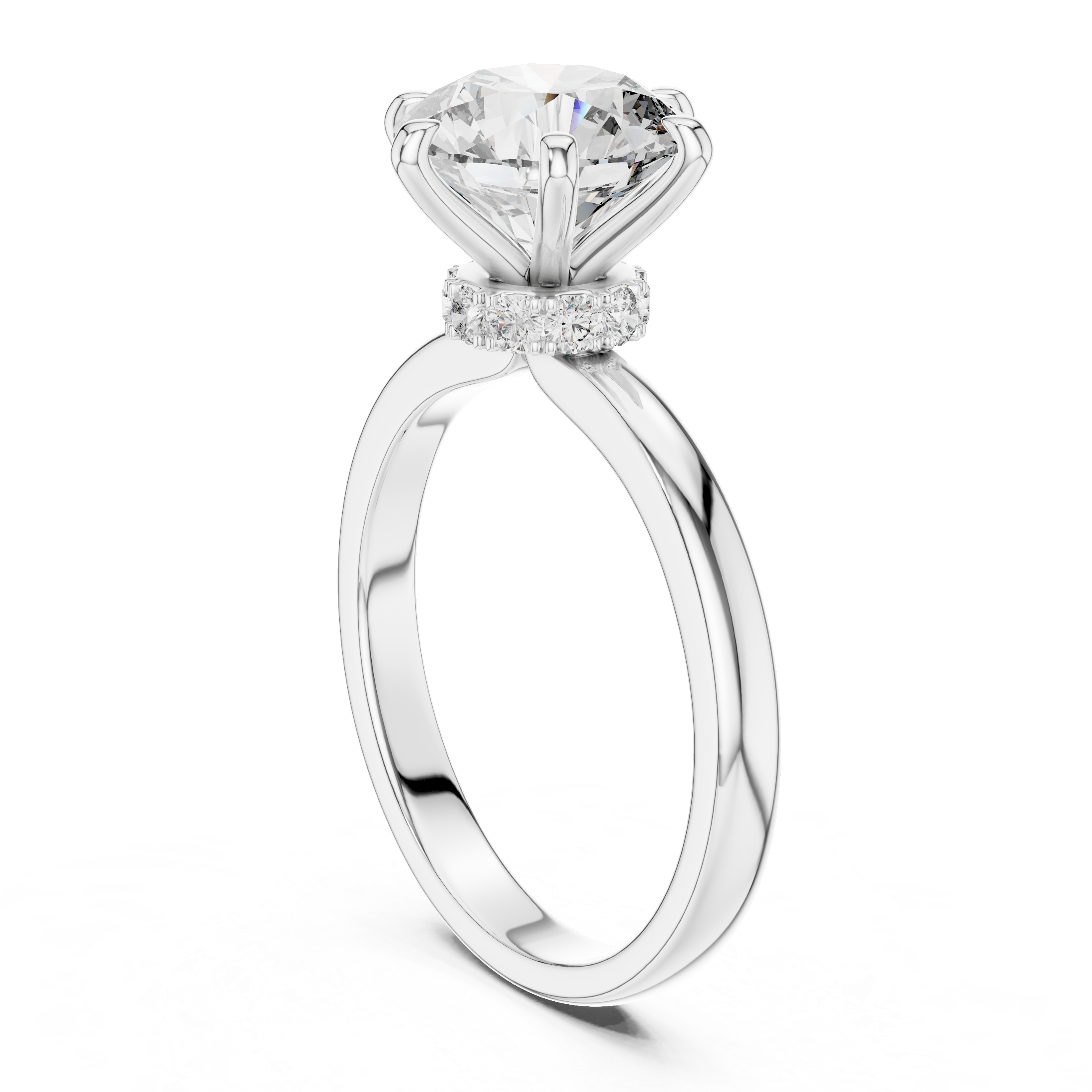Round Cut Brilliant Moissanite VVS1 Eternity Engagement Ring