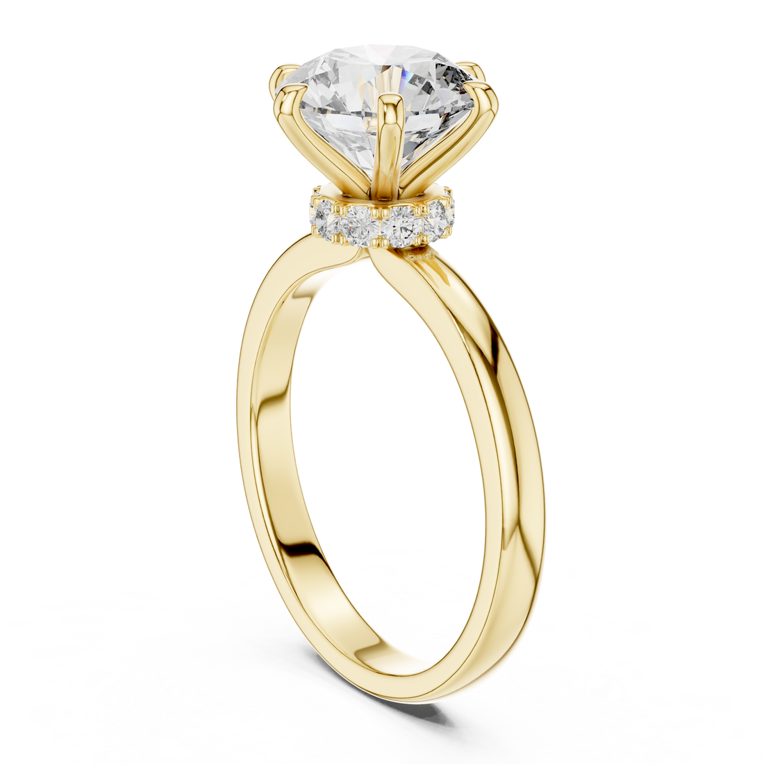 Round Cut Brilliant Moissanite VVS1 Eternity Engagement Ring