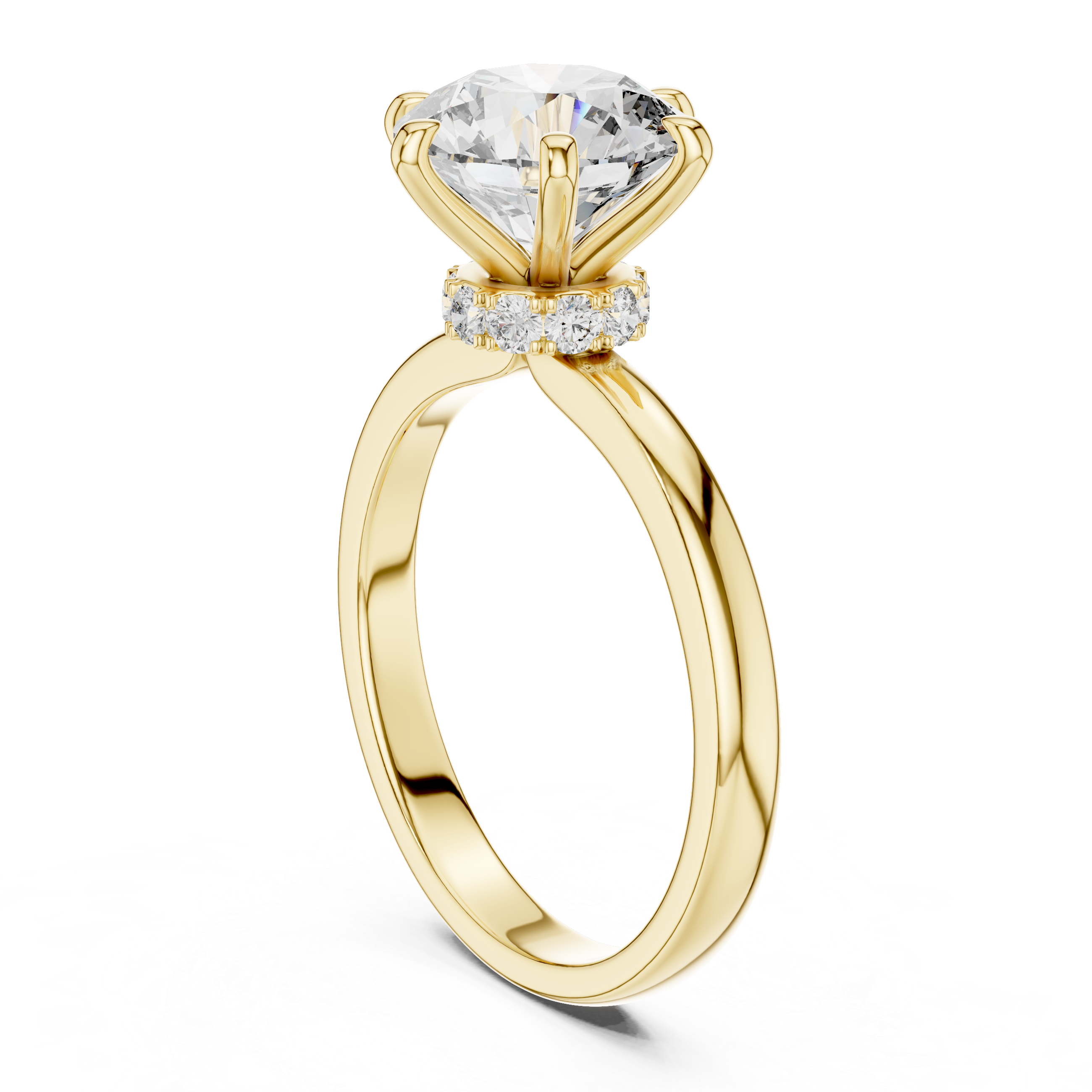 Round Cut Brilliant Moissanite VVS1 Eternity Engagement Ring
