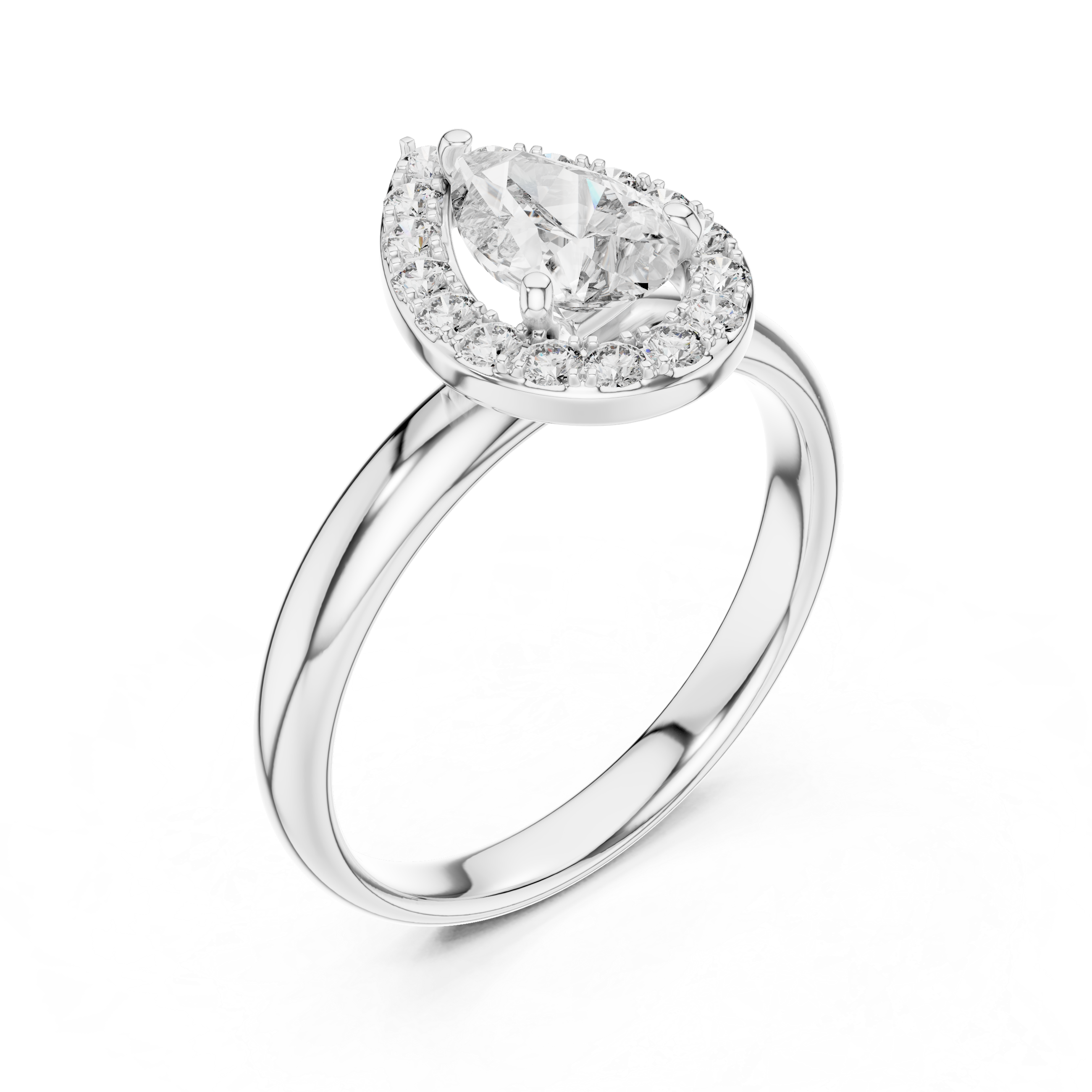 Pear And Round Cut Brilliant Moissanite VVS1 Eternity Engagement Ring