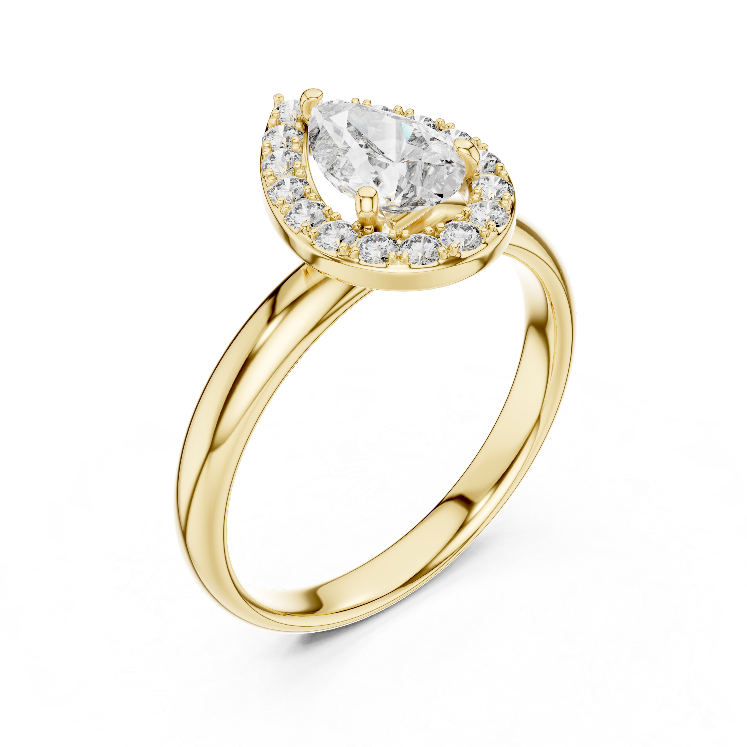 Pear And Round Cut Brilliant Moissanite VVS1 Eternity Engagement Ring