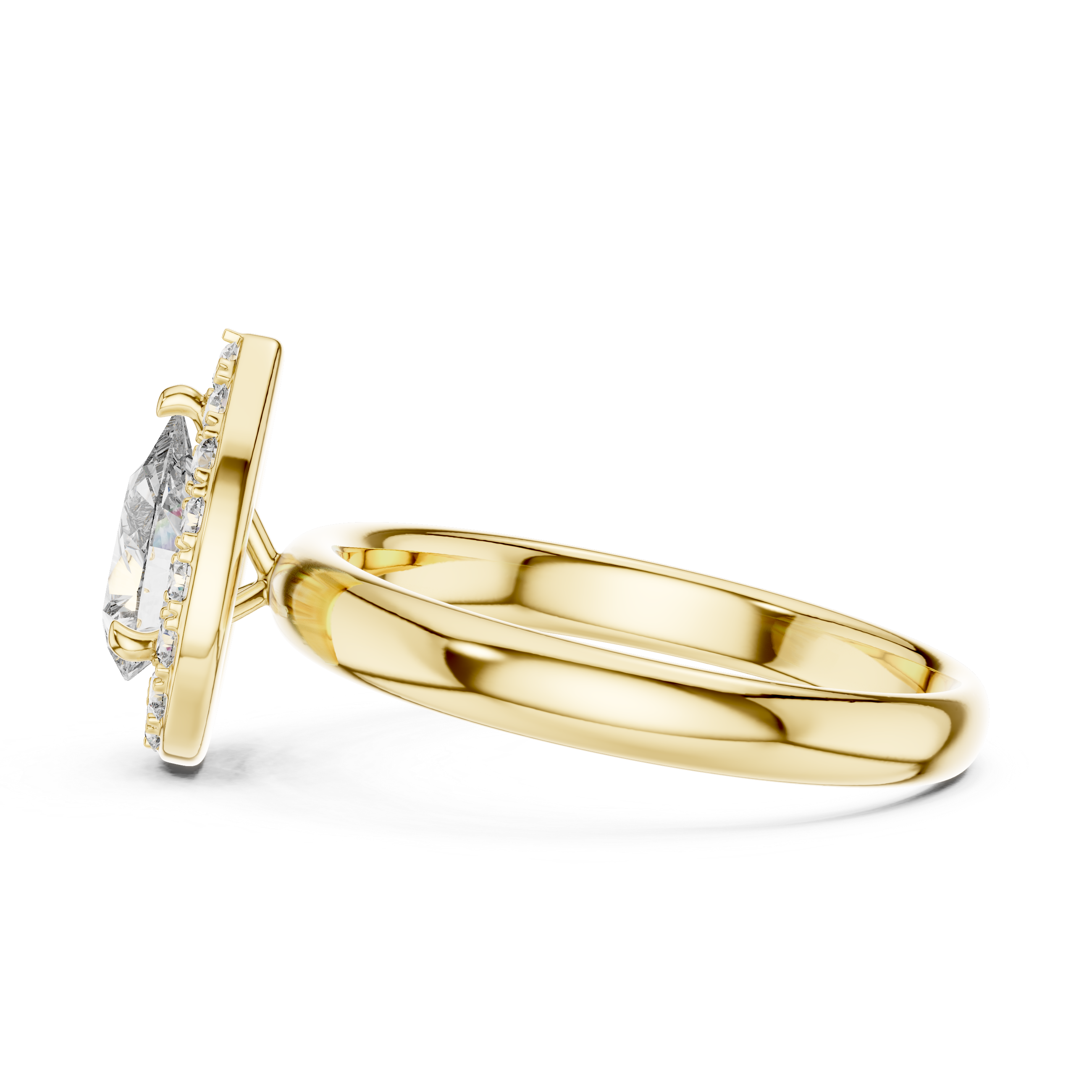 Pear And Round Cut Brilliant Moissanite VVS1 Eternity Engagement Ring
