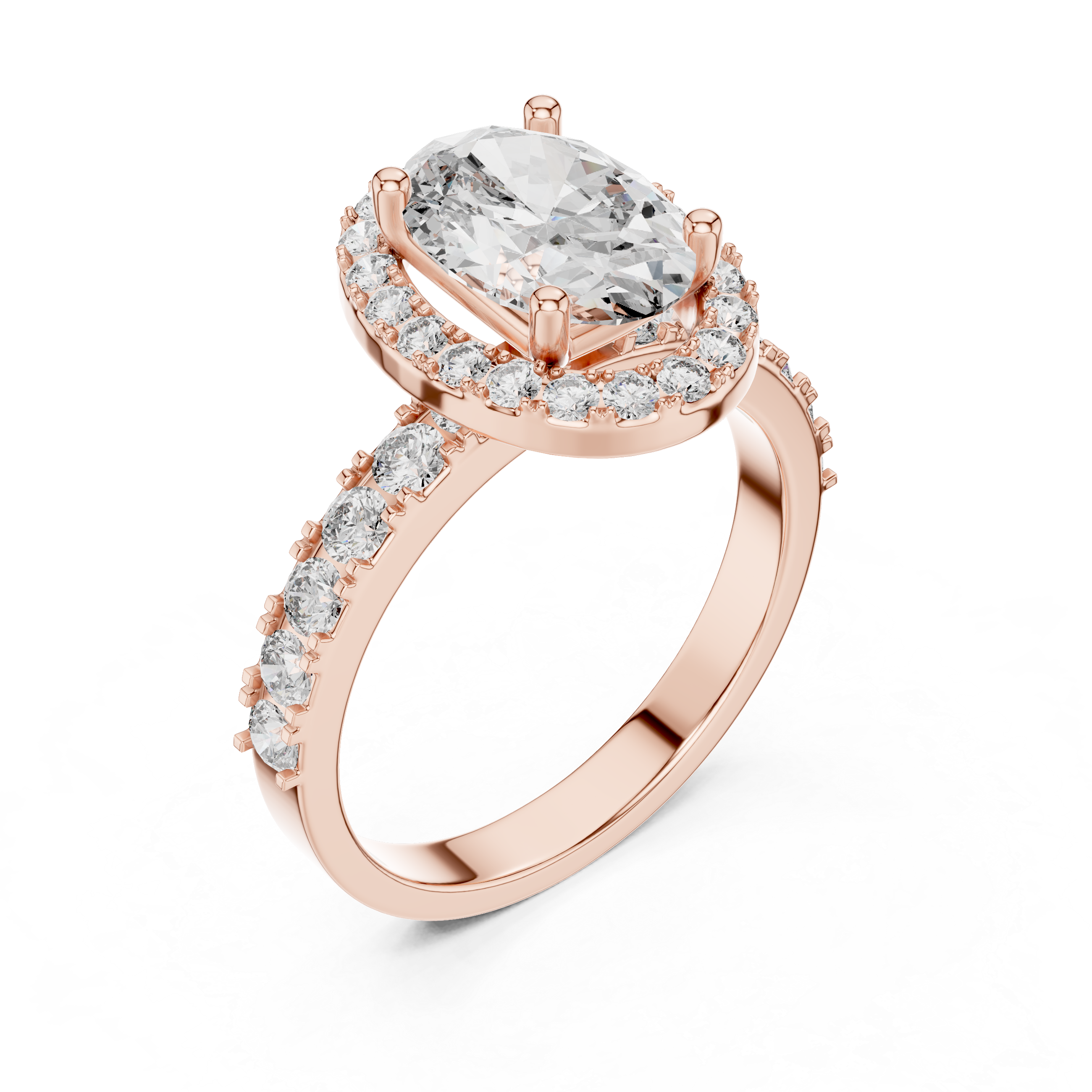 Oval And Round Brilliant Moissanite VVS1 Eternity Engagement Ring