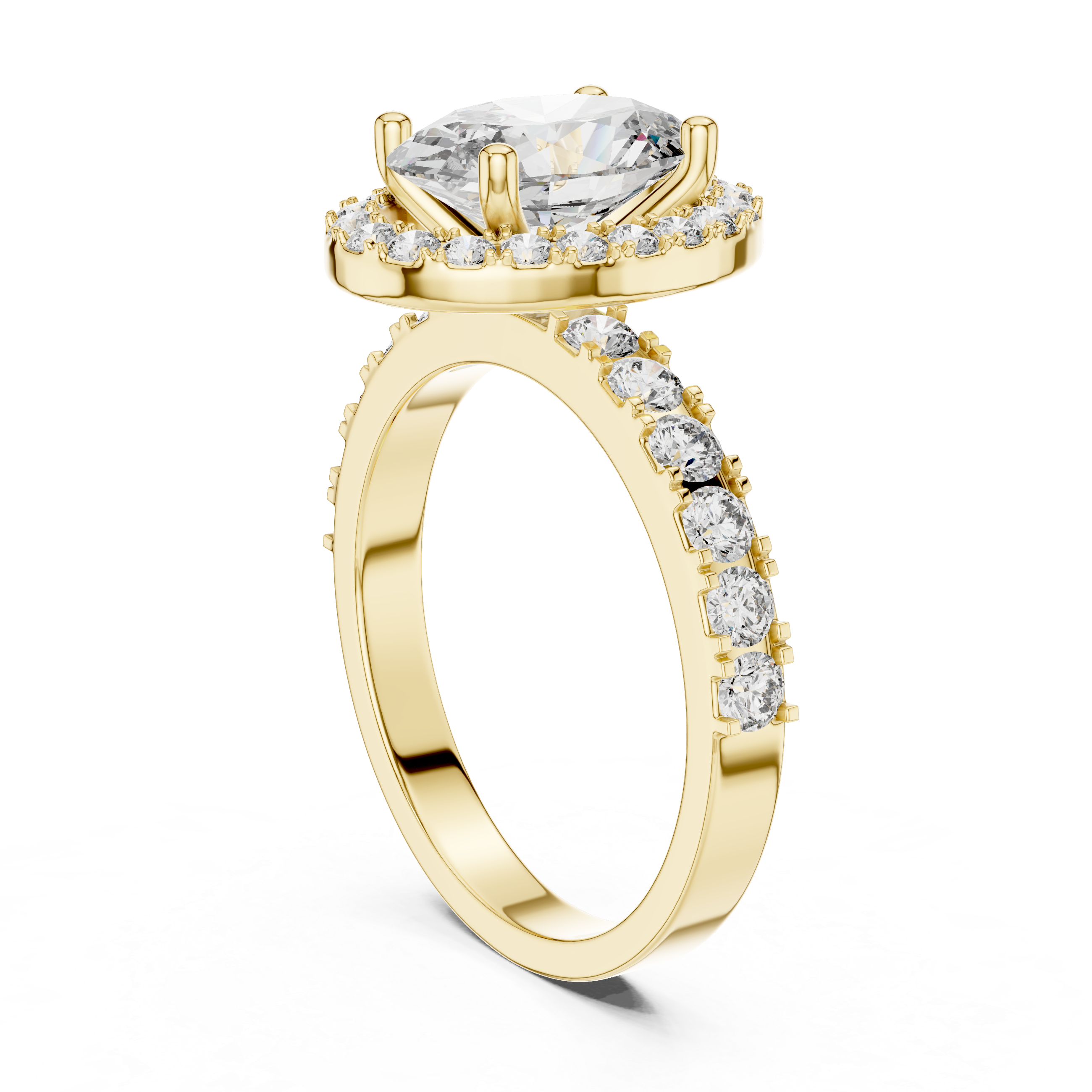 Oval And Round Brilliant Moissanite VVS1 Eternity Engagement Ring