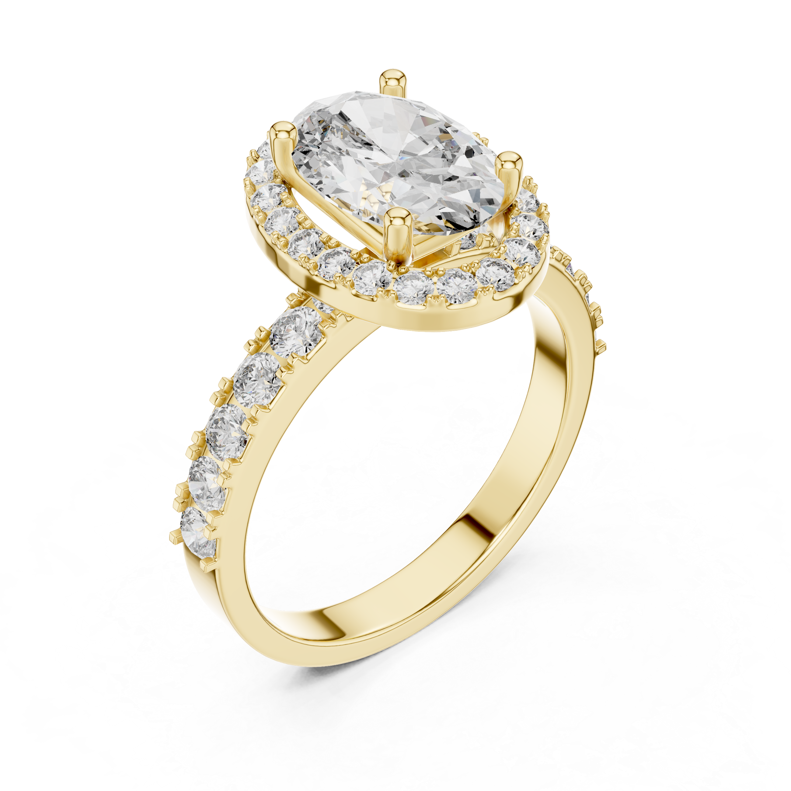 Oval And Round Brilliant Moissanite VVS1 Eternity Engagement Ring
