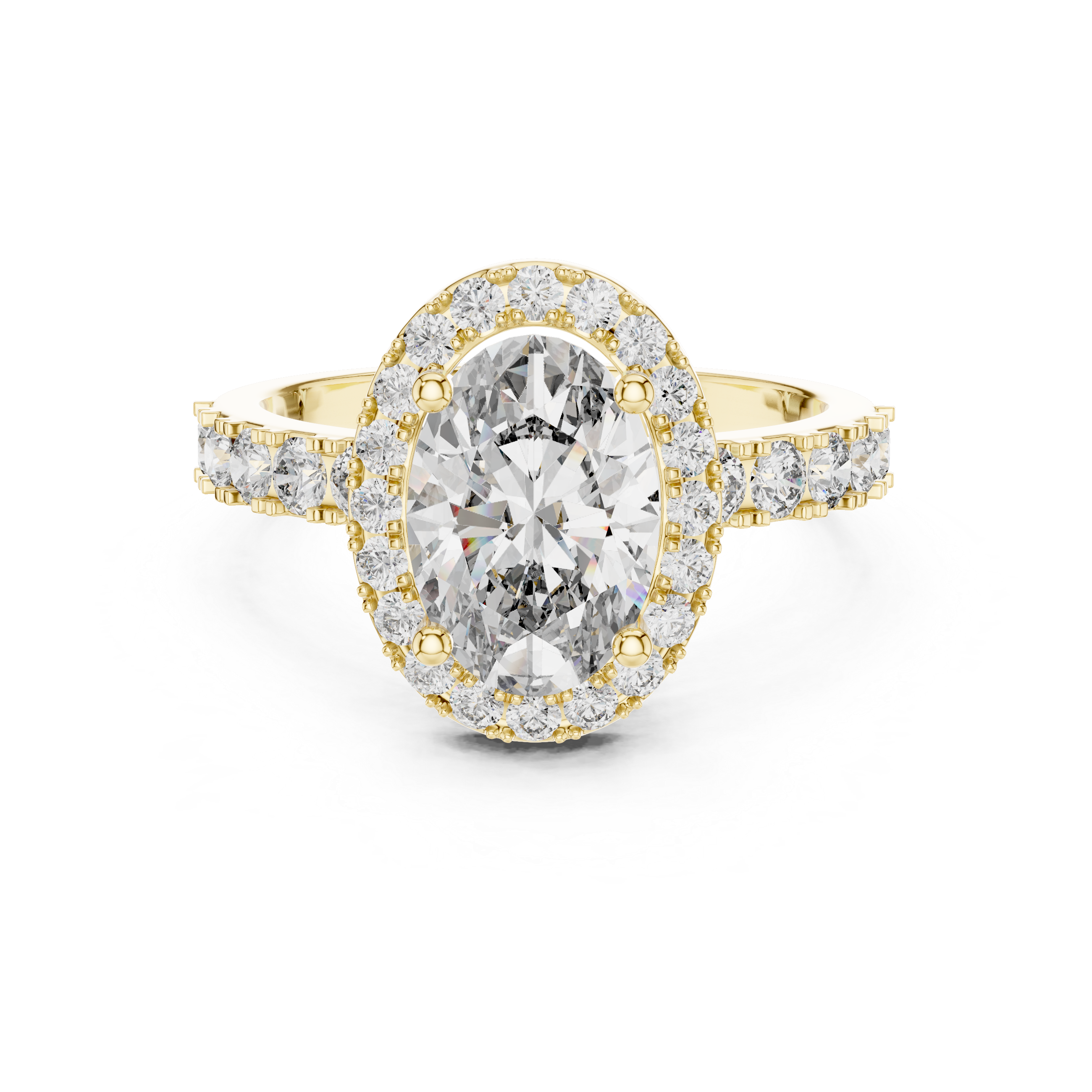 Oval And Round Brilliant Moissanite VVS1 Eternity Engagement Ring