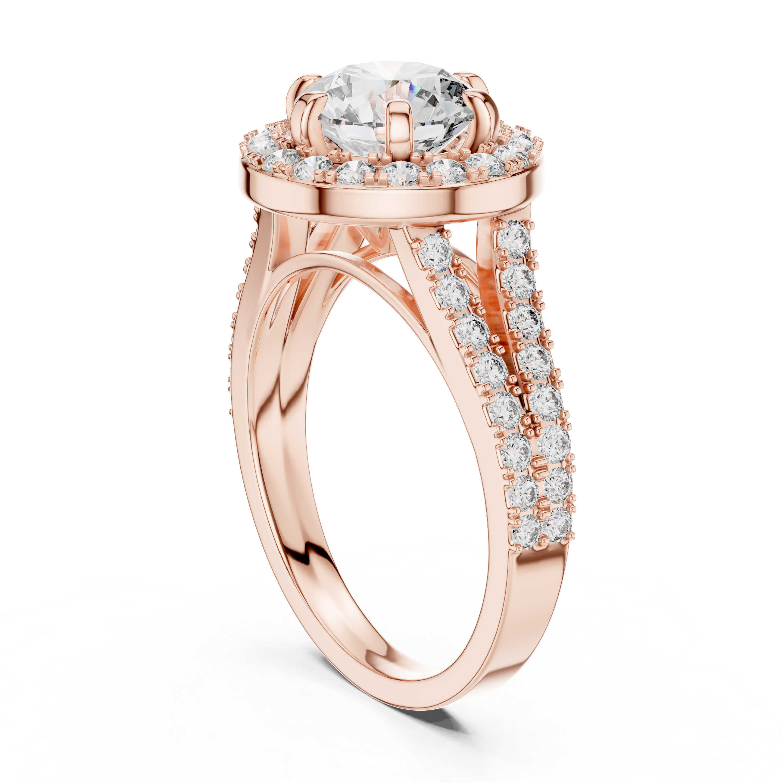 Round Cut Brilliant Moissanite VVS1 Eternity Engagement Ring