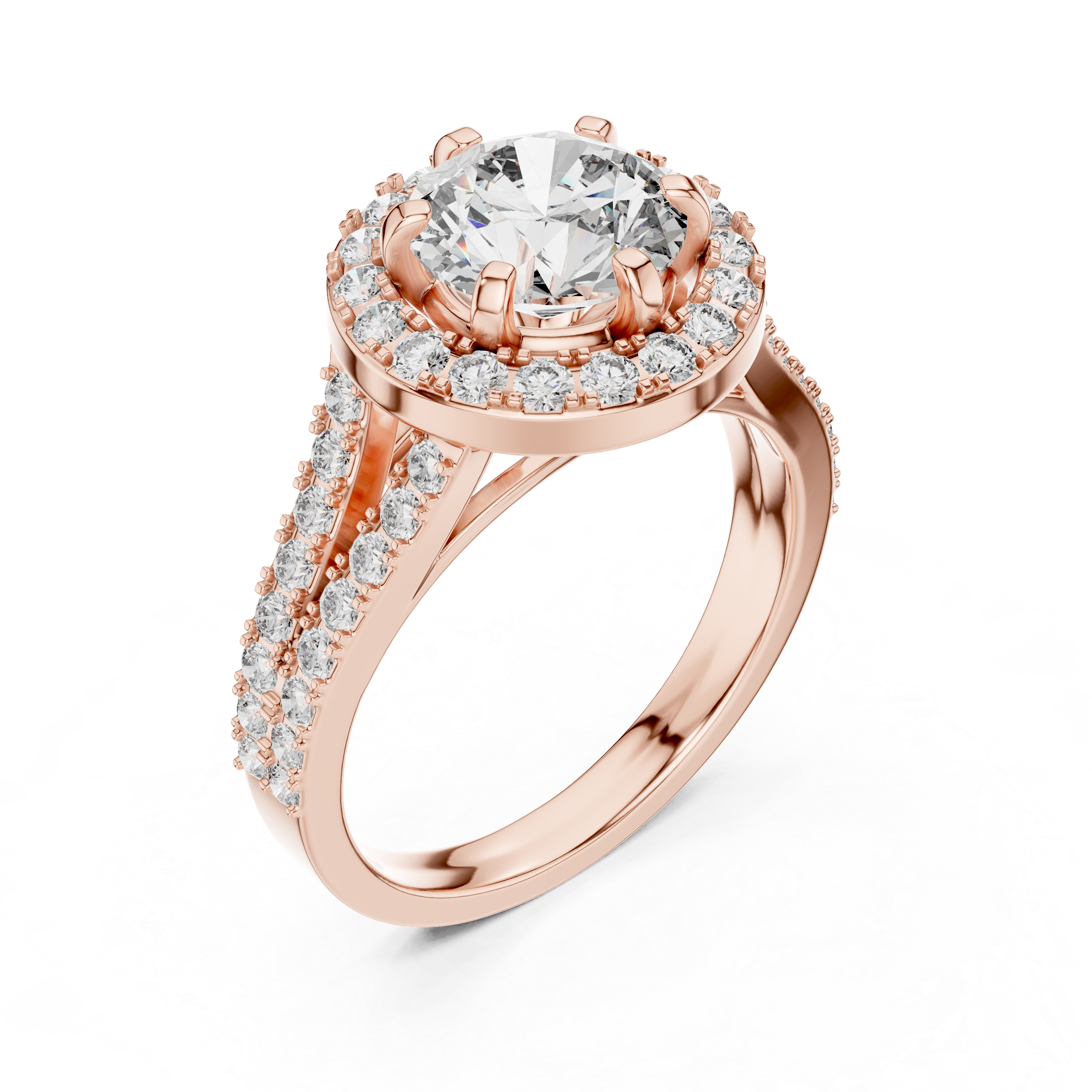 Round Cut Brilliant Moissanite VVS1 Eternity Engagement Ring