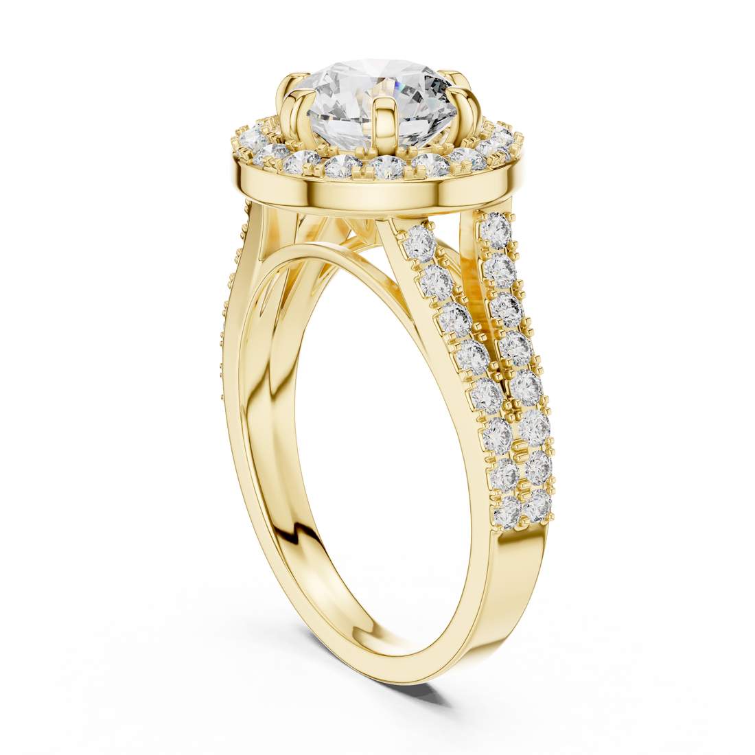 Round Cut Brilliant Moissanite VVS1 Eternity Engagement Ring