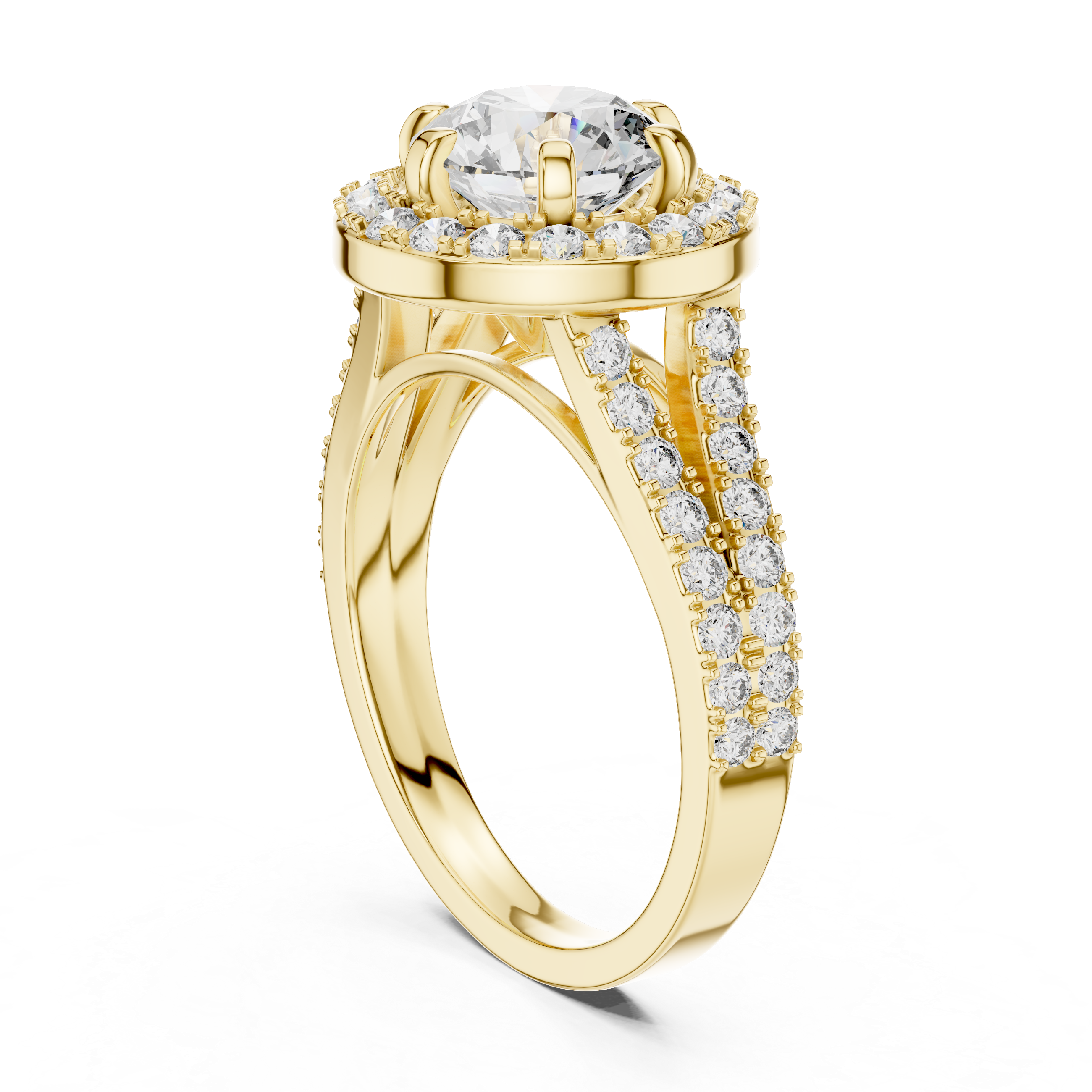 Round Cut Brilliant Moissanite VVS1 Eternity Engagement Ring