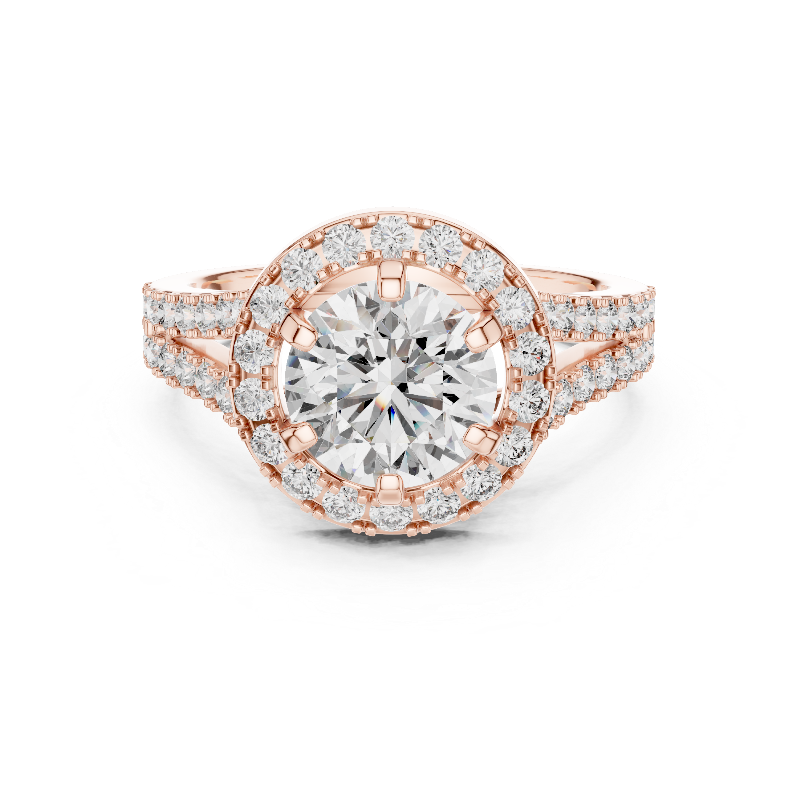 Round Cut Brilliant Moissanite VVS1 Eternity Engagement Ring
