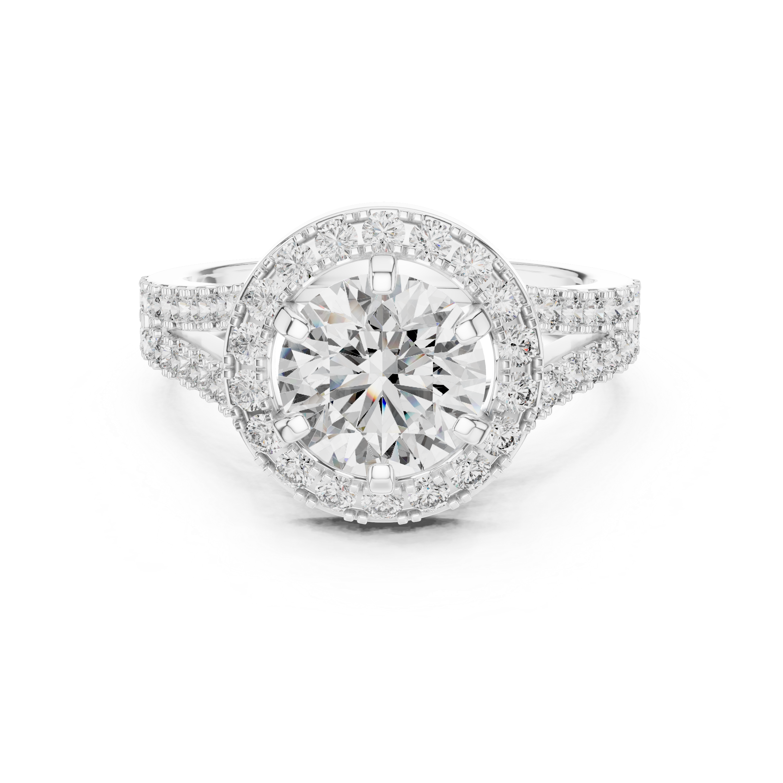 Round Cut Brilliant Moissanite VVS1 Eternity Engagement Ring