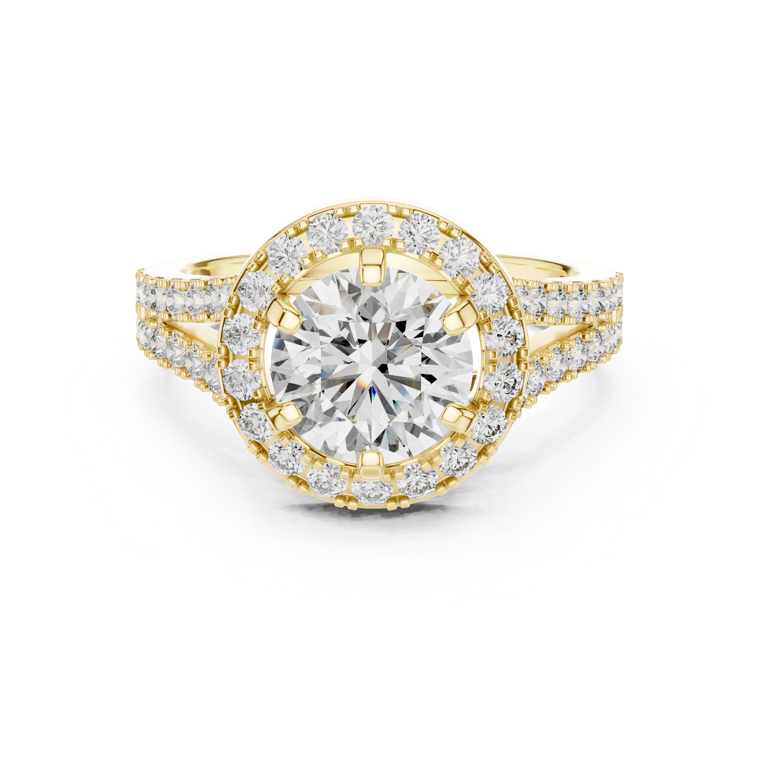 Round Cut Brilliant Moissanite VVS1 Eternity Engagement Ring