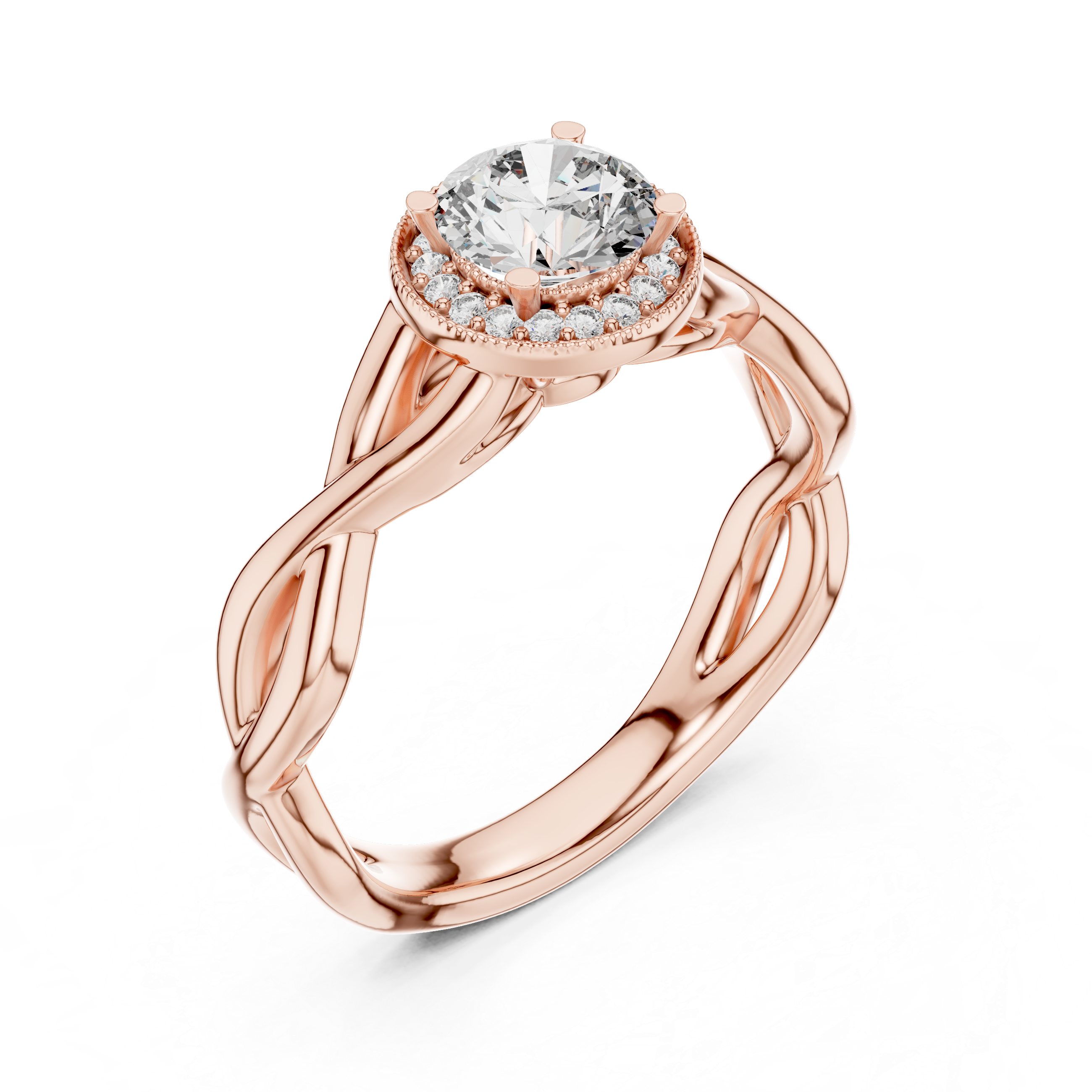 Round Cut Brilliant Moissanite VVS1 Eternity Engagement Ring