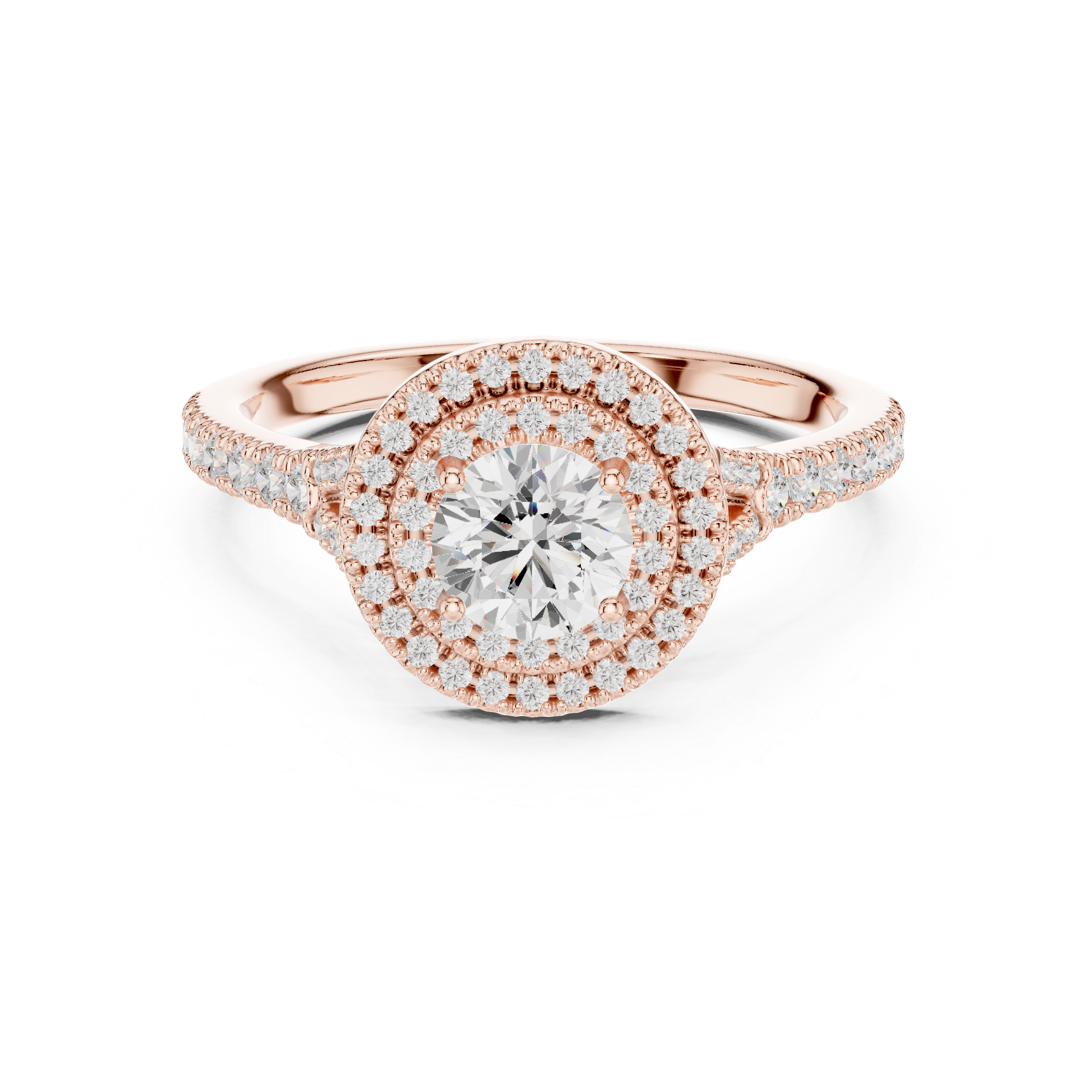 Round Cut Brilliant Moissanite VVS1 Eternity Engagement Ring